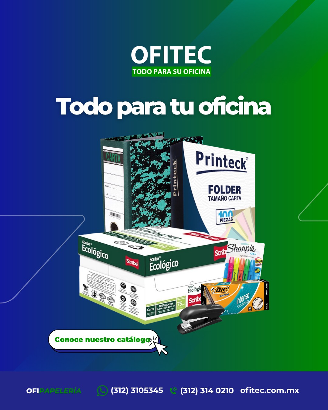 Ofitec Facebook ad: ¿Vas a solo comprar hojas y terminas comprando…