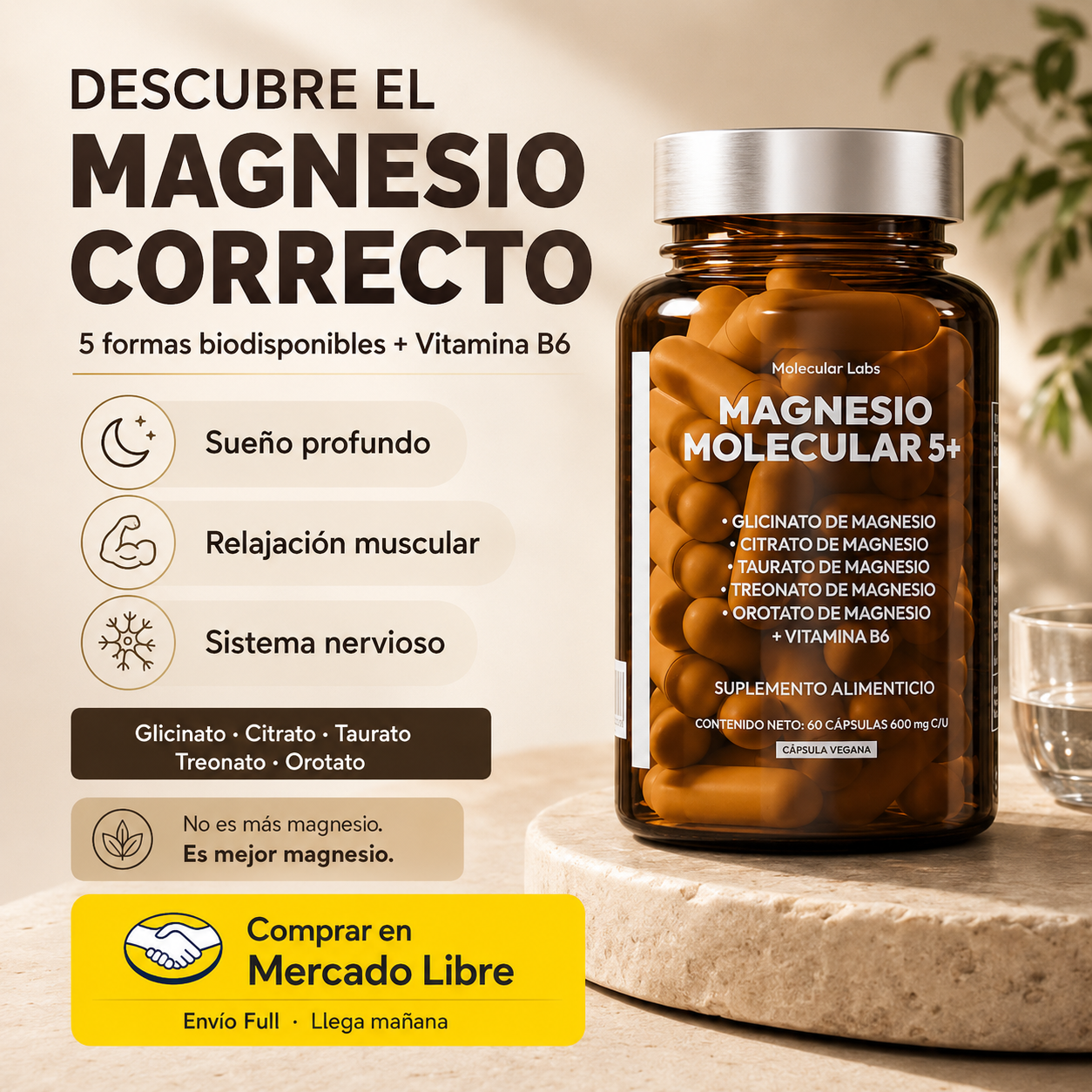 Molecular Labs Facebook ad: 5 formas de magnesio + B6