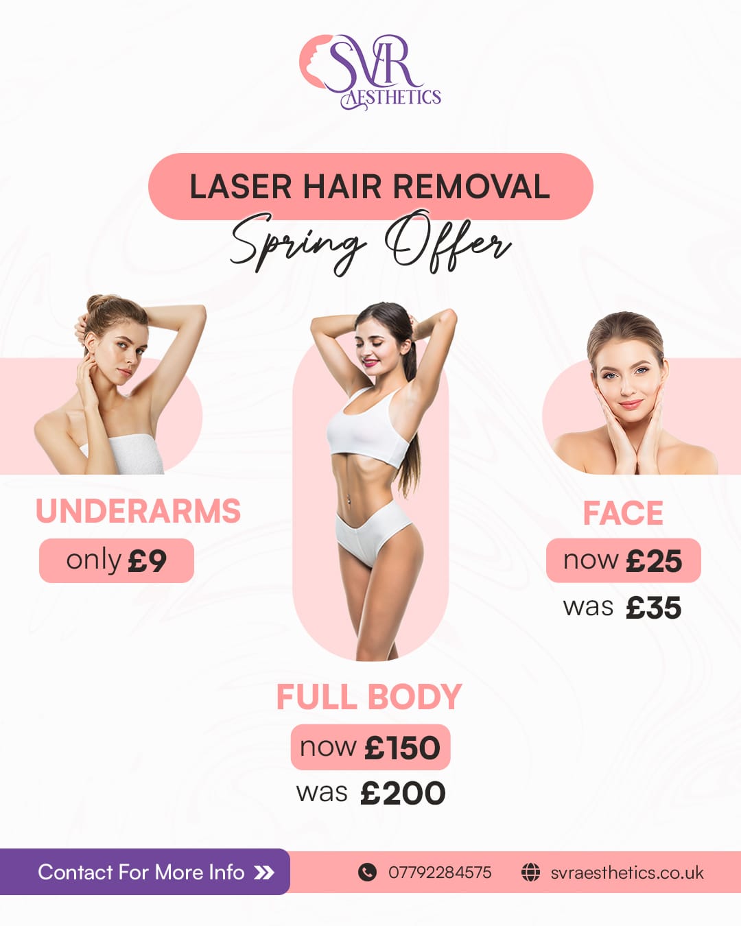 SVR Aesthetics Facebook ad: Laser Hair Removal
