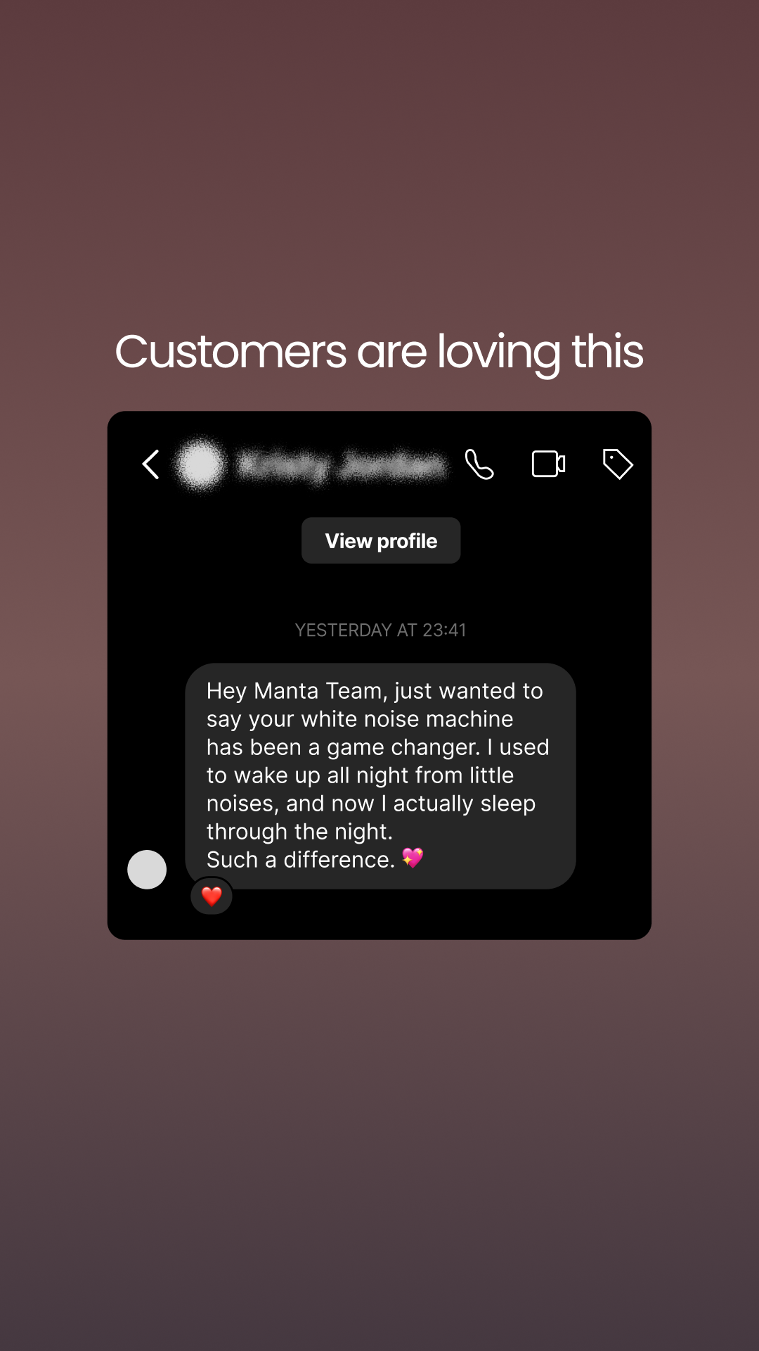 Manta Sleep Facebook ad
