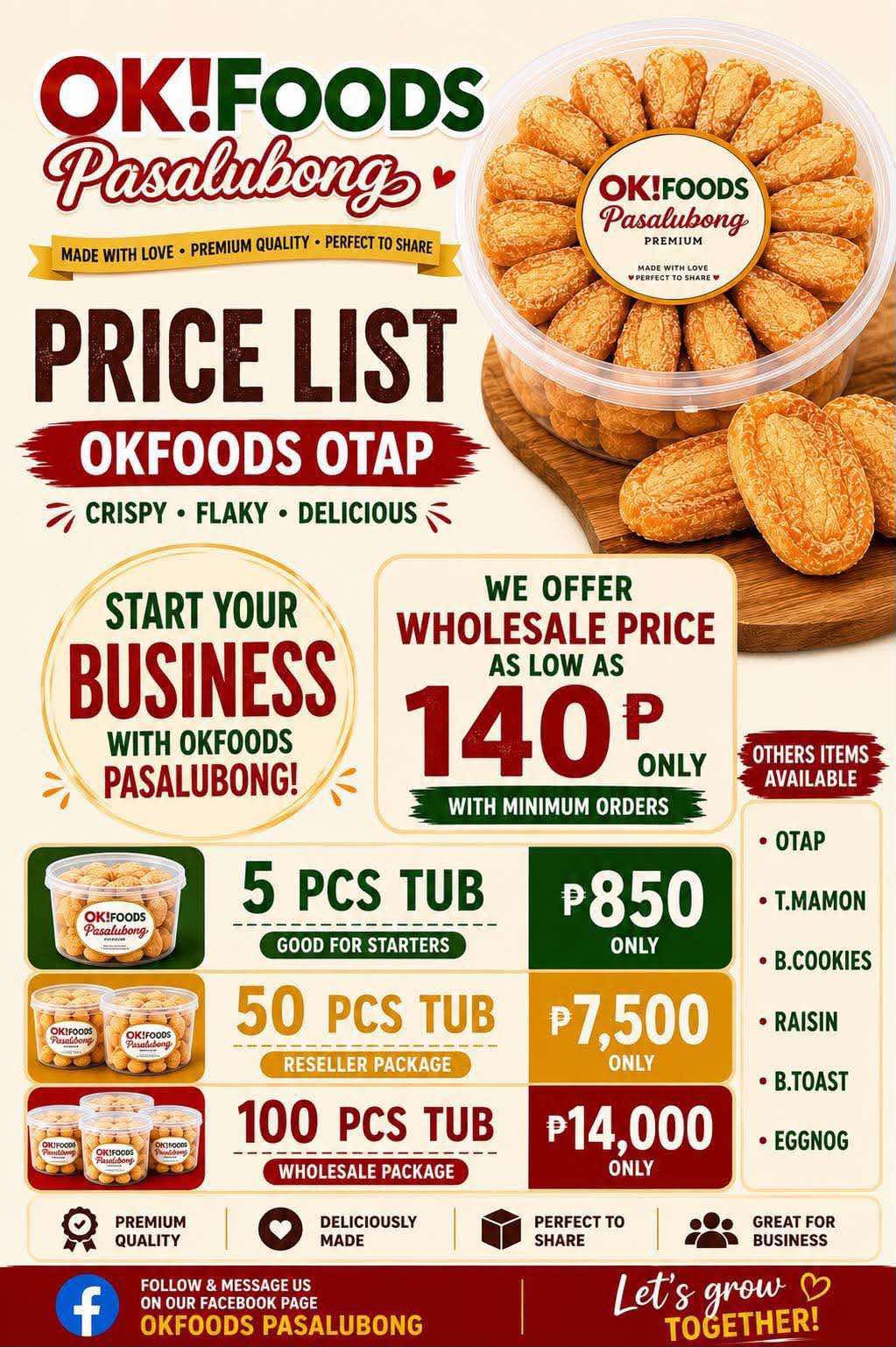 OK FOOD manufacturing Facebook ad: Naghahanap kaba Ng pagkakakitaan?