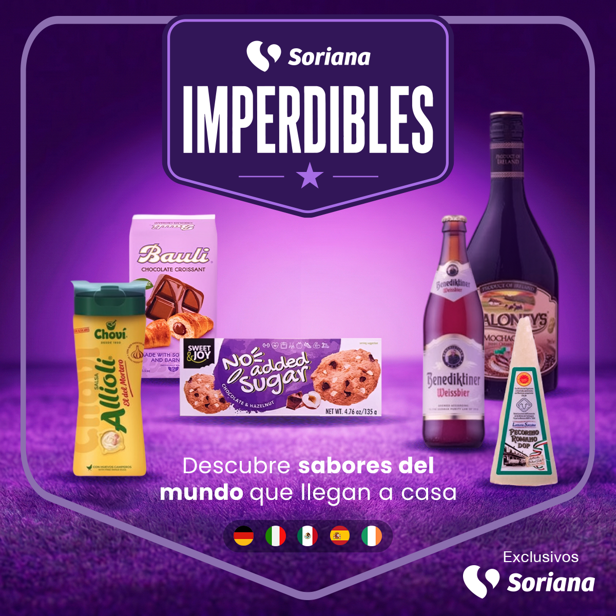 Soriana Facebook ad: Descubre sabores del mundo que llegan a casa.