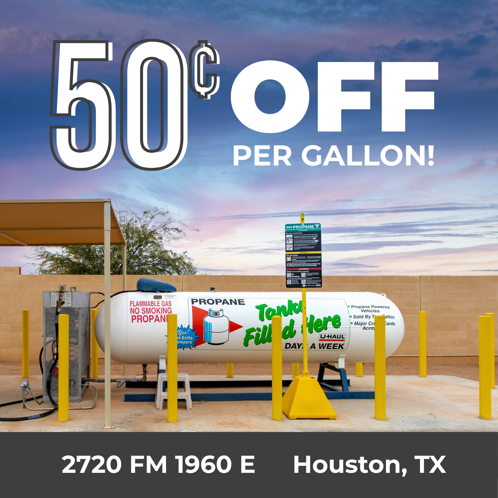 U-Haul Propane Facebook ad: Get 50 Cents Off Per Gallon of Propane!