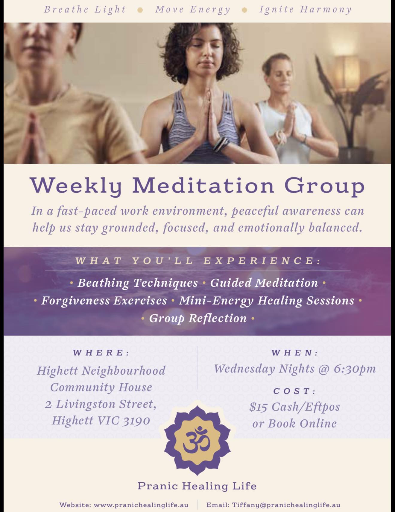 Pranic Healing Life Facebook ad: Meditation Classes - Pranic Healing Life
