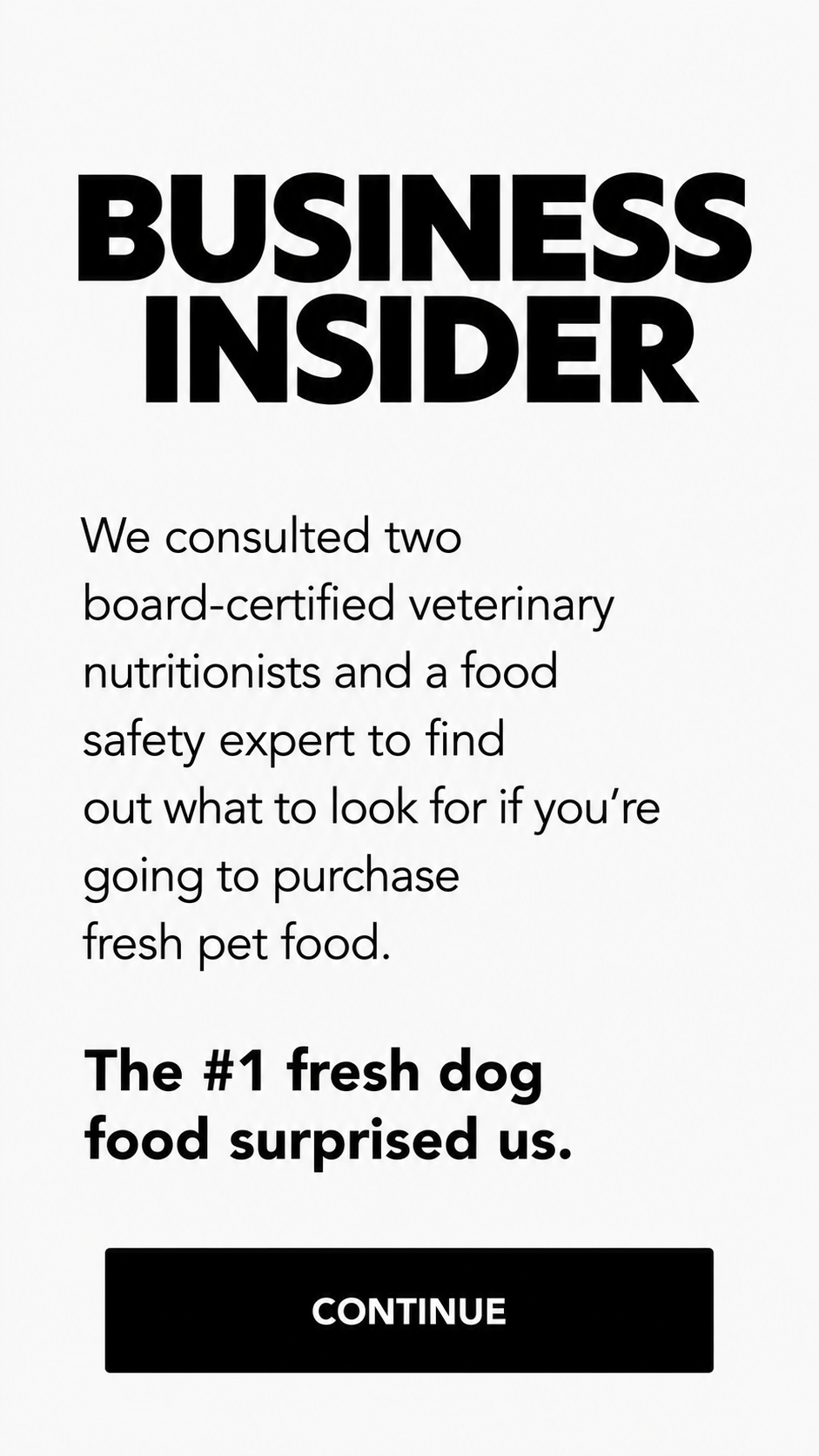 Just Food For Dogs Facebook ad