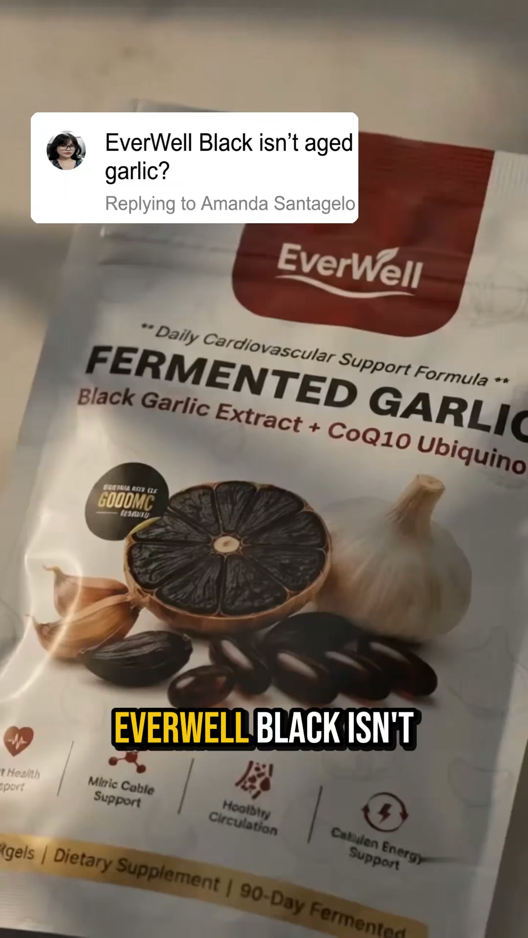 EverWell Facebook ad: Explore the power of Fermented Black Garlic today!