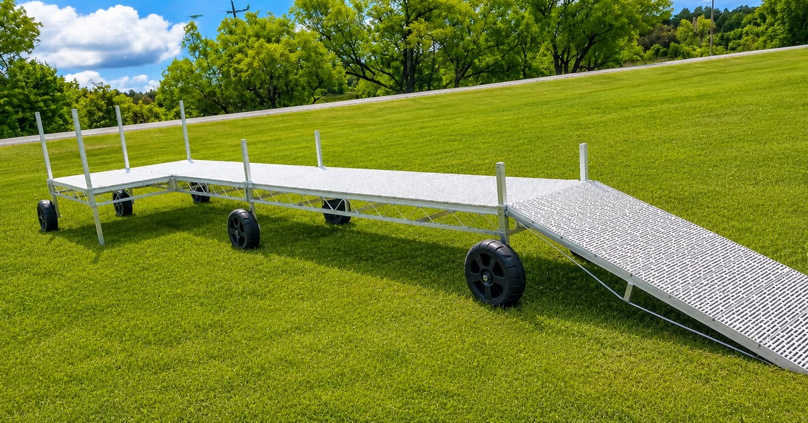 Ben Fishin Facebook ad: 2026 Aluma Lite 40' Dock Package |Snap Decking|