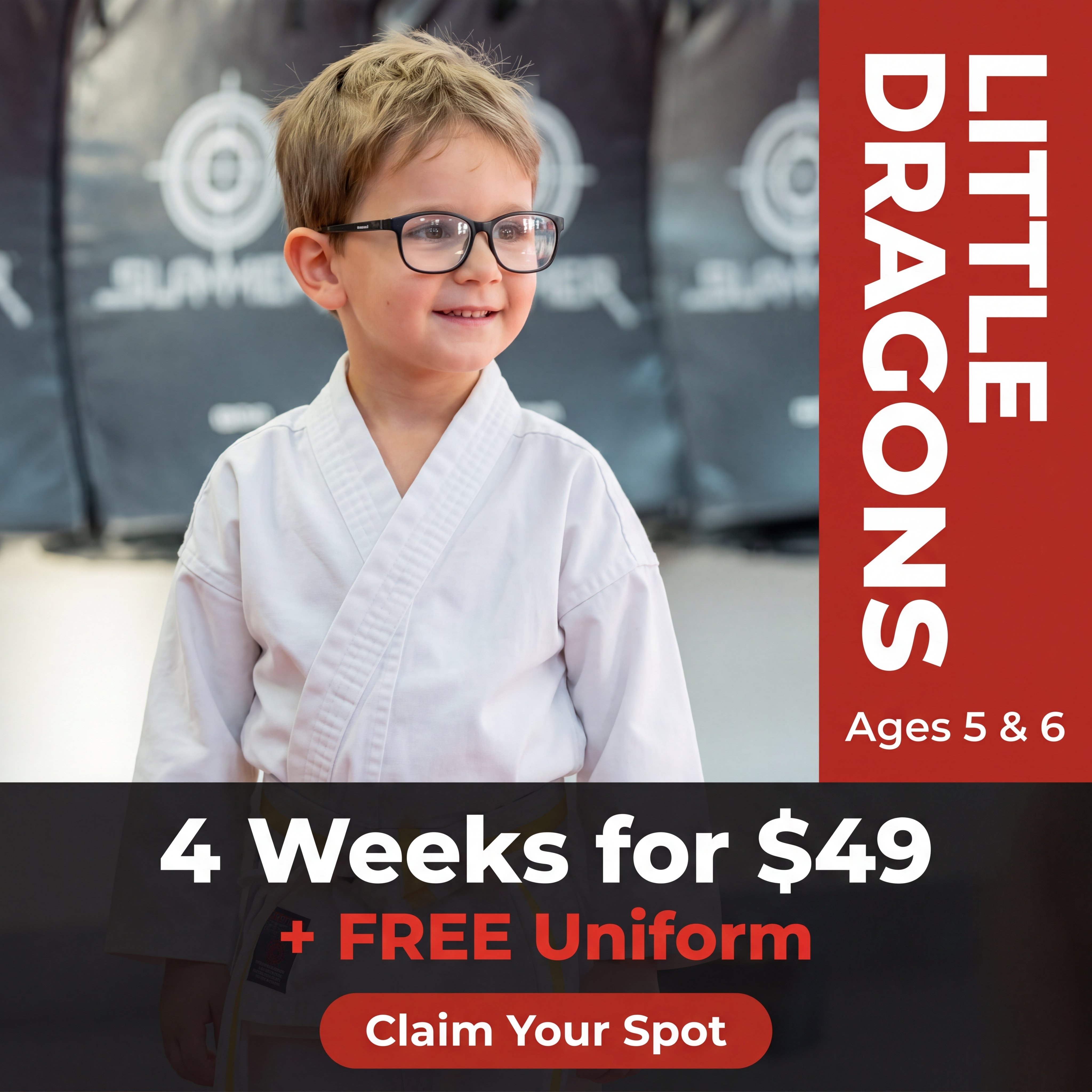 Sorce Martial Arts Facebook ad: Little Dragons | First 4 Weeks Just $49
