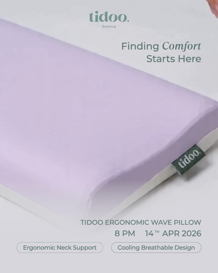 Byurbanlab Facebook ad: Tidoo by UrbanLab Ergonomic Wave Memory Foam Pillow