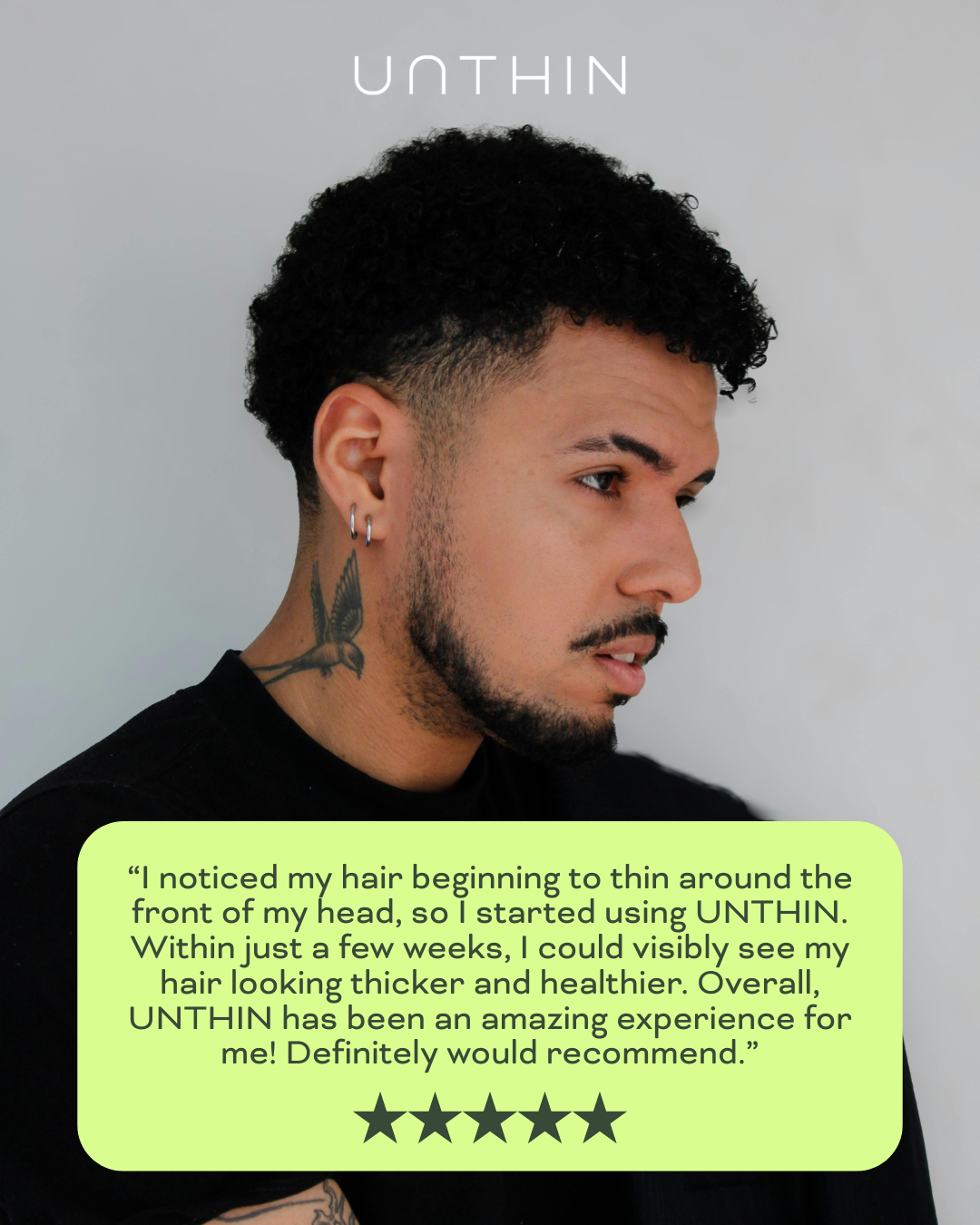 Unthin Hair - Hair Regrowth Serum Facebook ad: UNTHIN - Hair Regrowth Serum