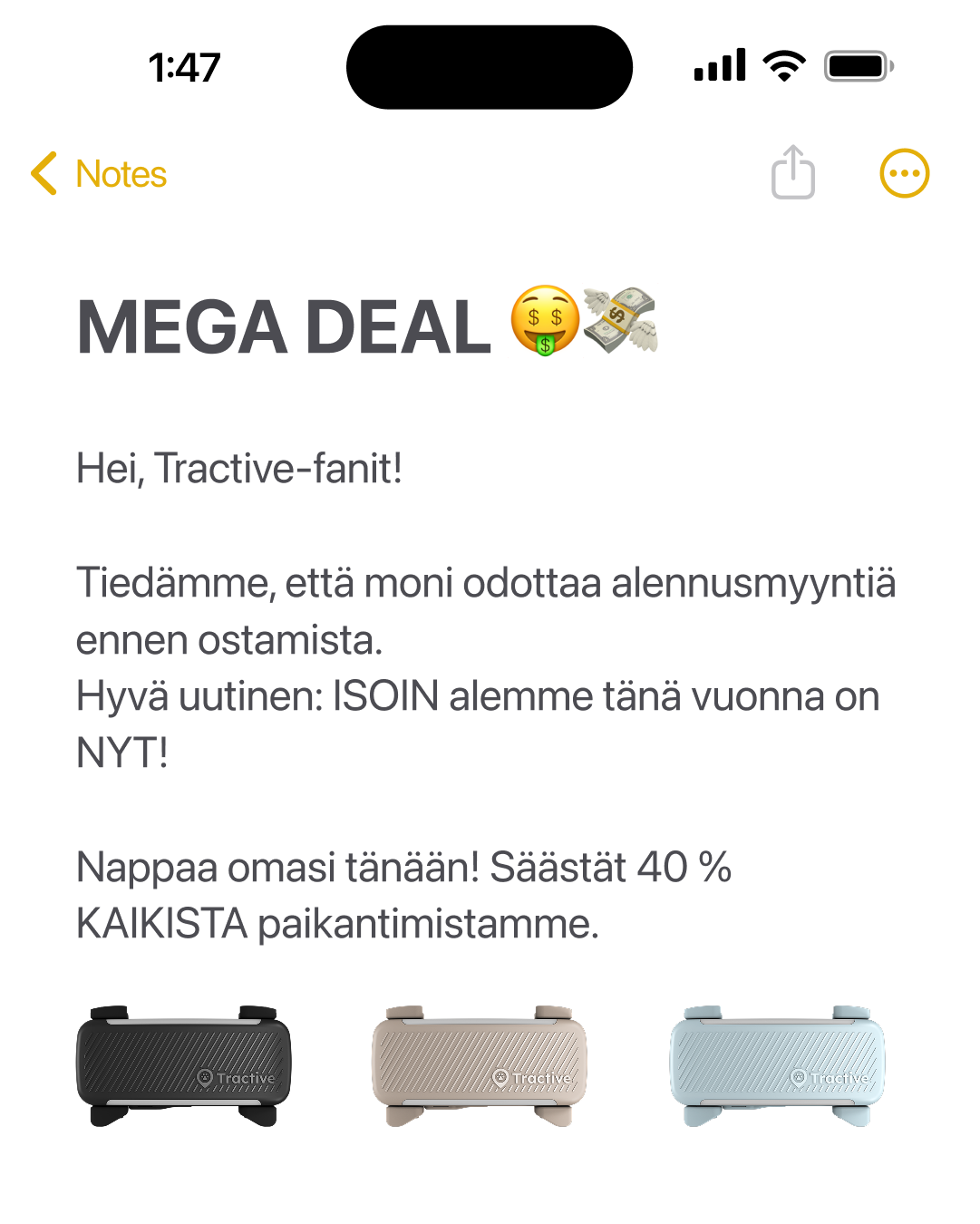 Tractive Facebook ad