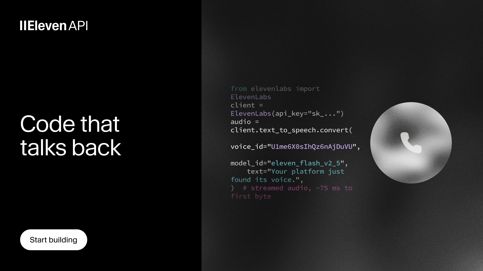 ElevenLabs Facebook ad: Give Your Code a Voice