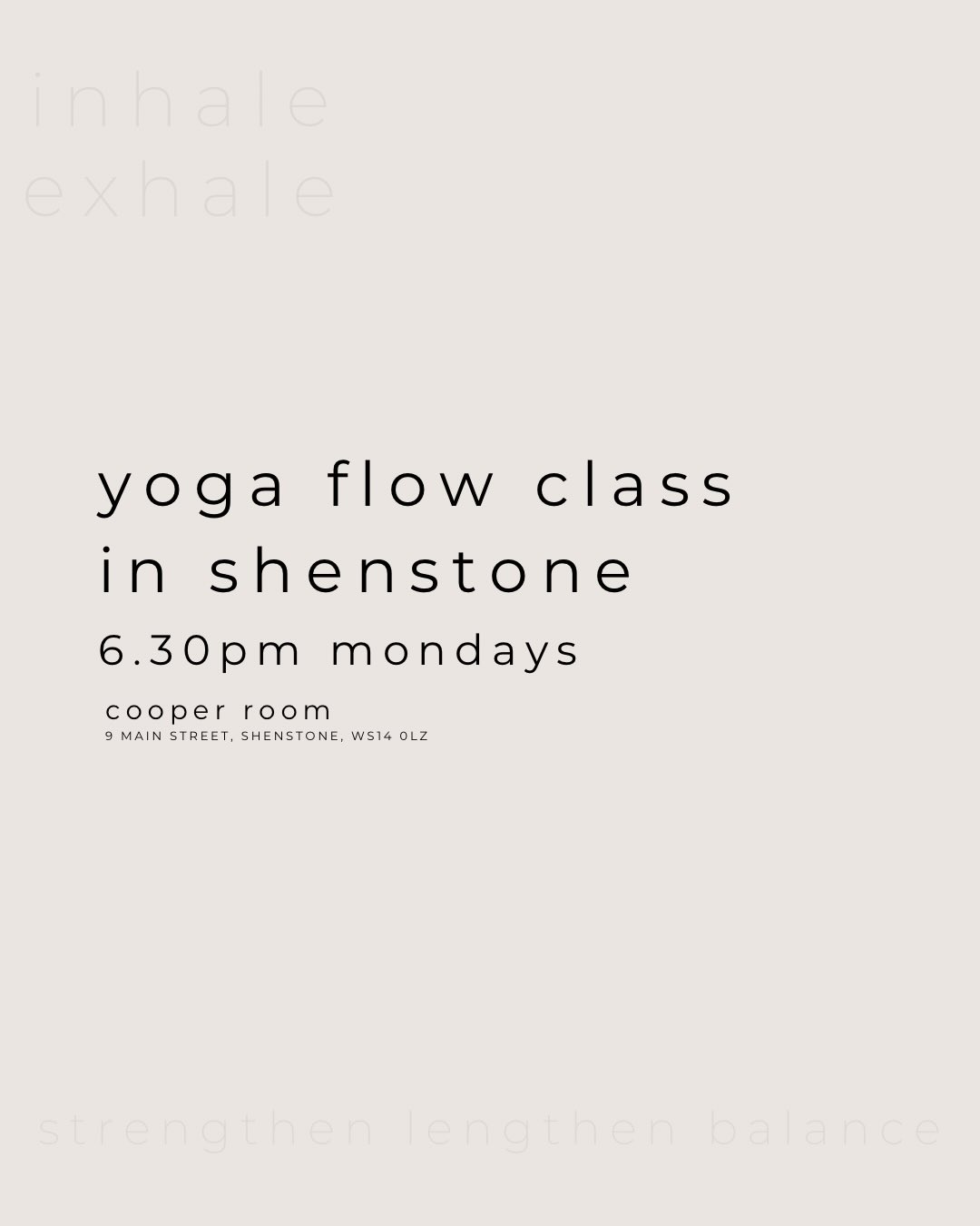 yogaveta Facebook ad: Yoga Flow class in Shenstone starting Monday 13th…