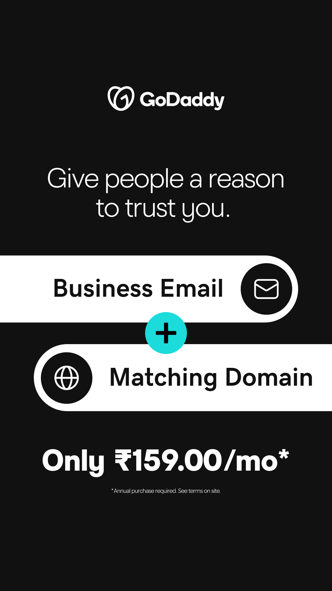 GoDaddy Facebook ad