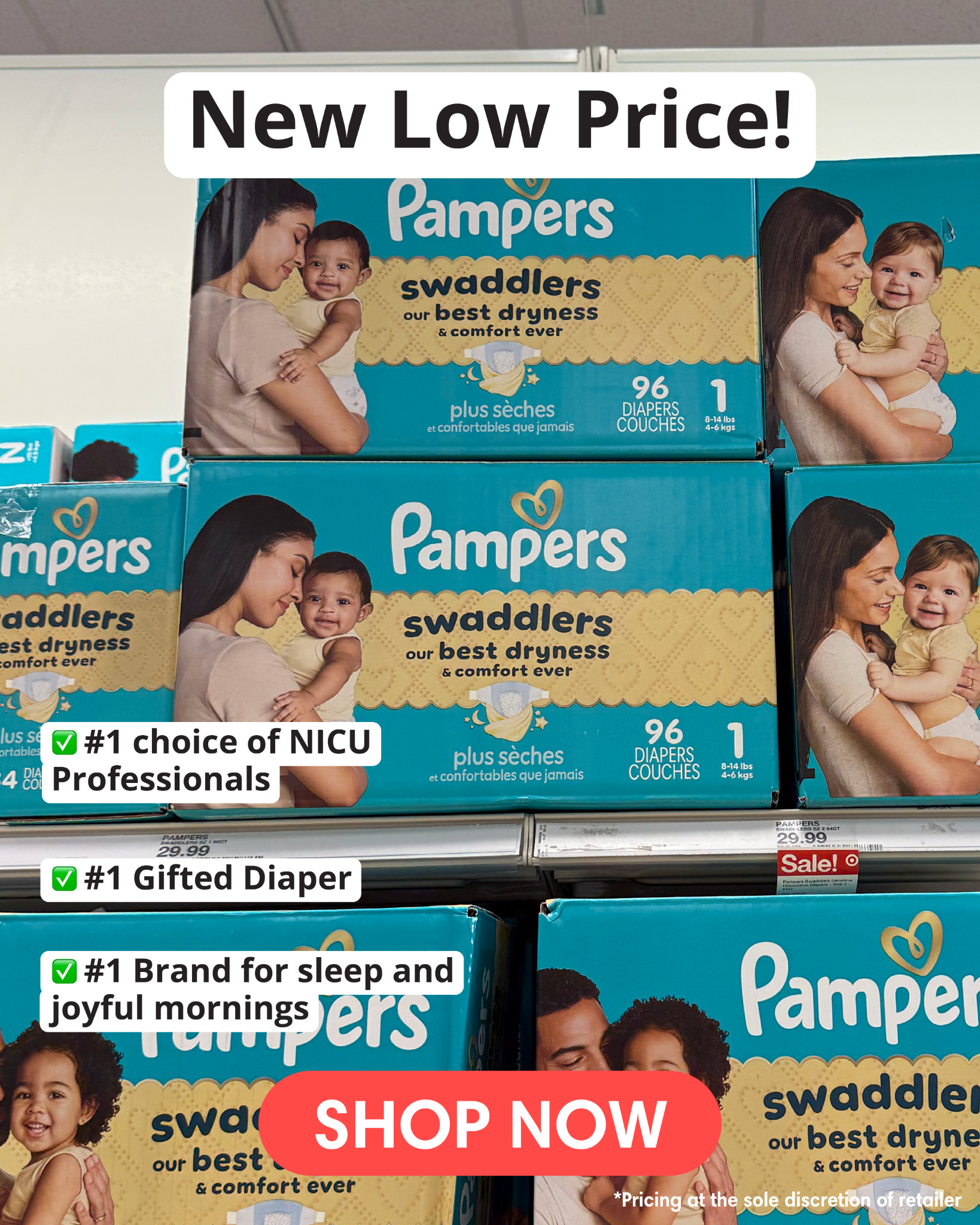 Pampers Facebook ad from Aug 13, 2026