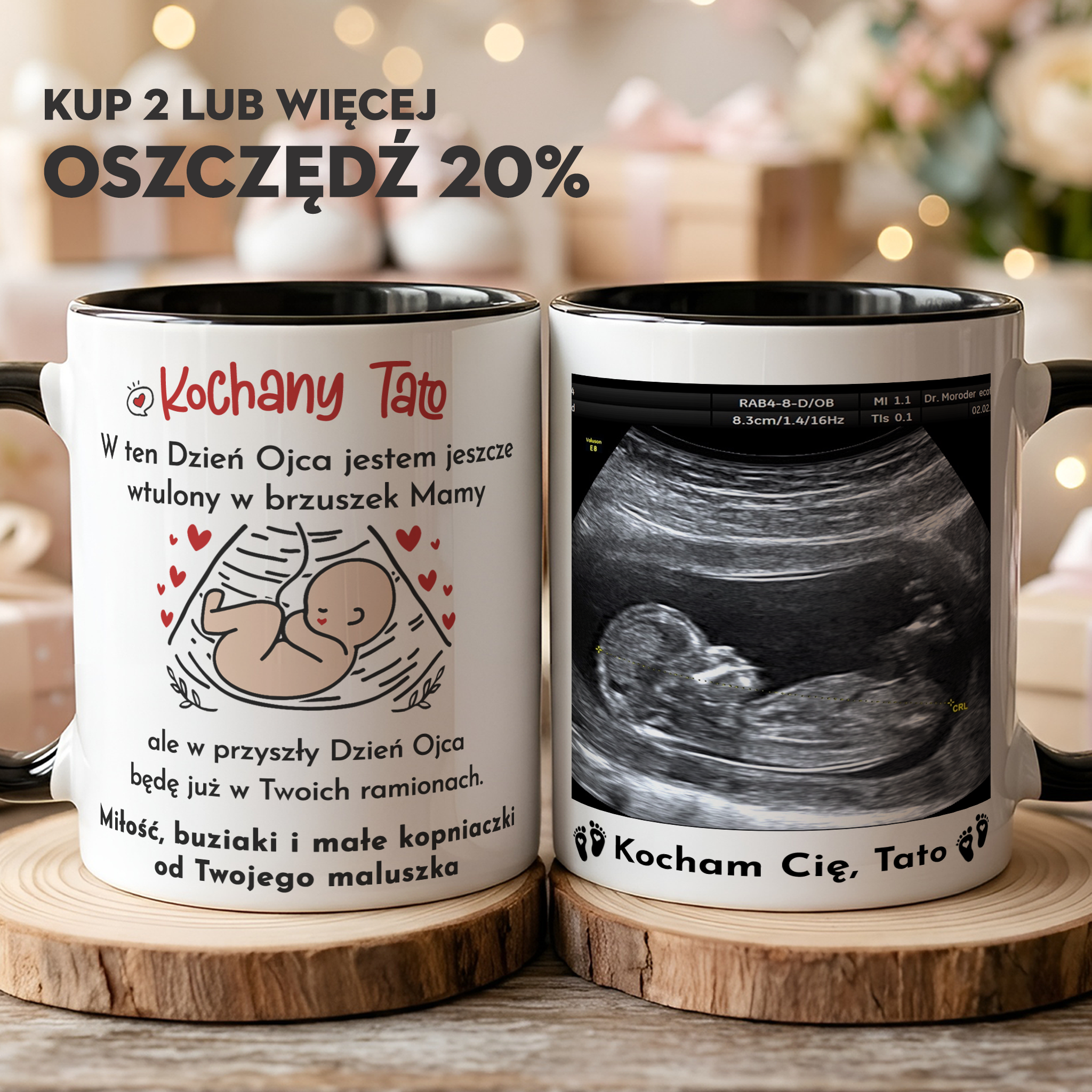 New to Nest - Personalised Gifts Facebook ad: Personalizowany Kubek dla Przyszłego Taty ze Zdjęciem USG…