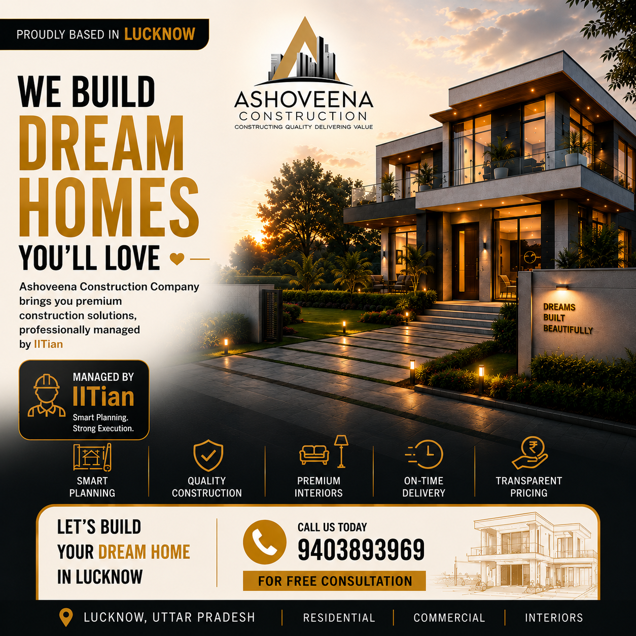 Ashoveena Construction Facebook ad
