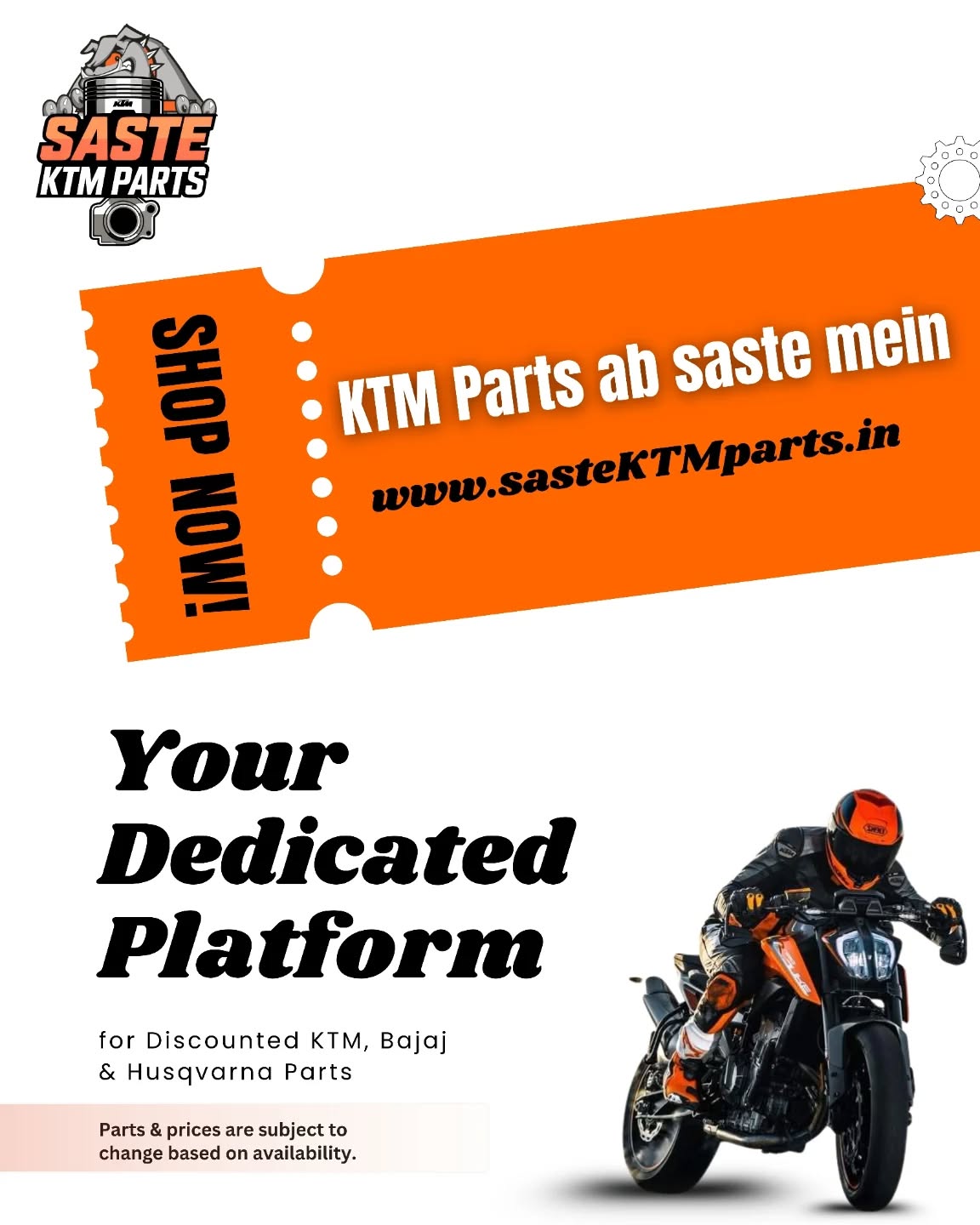My SpareMarket Facebook ad: Saste KTM Parts, KTM spare parts on discount, Husqvarna &…