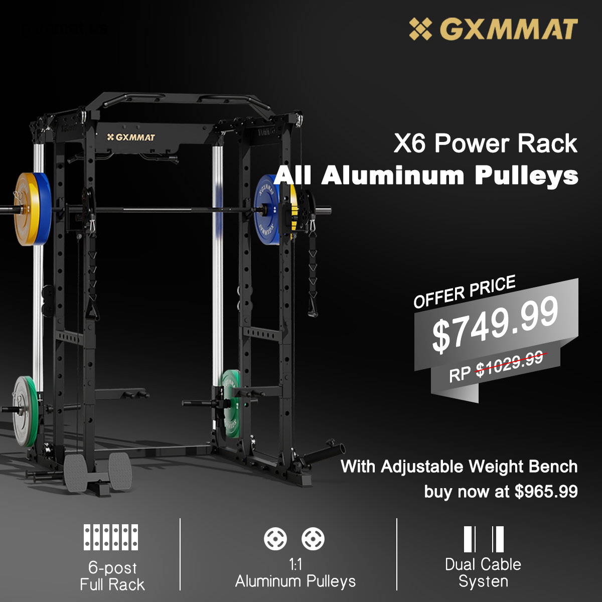 GXMMAT Facebook ad: GXMMAT X6 Power Rack