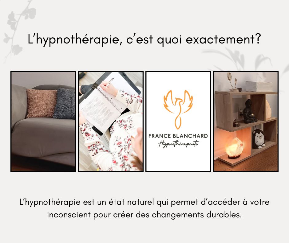 France Blanchard Hypnothérapeute Facebook ad: Formée en hypnose thérapeutique et membre certifiée RITMA…