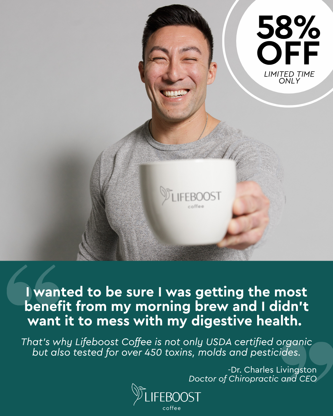 Lifeboost Coffee Facebook ad