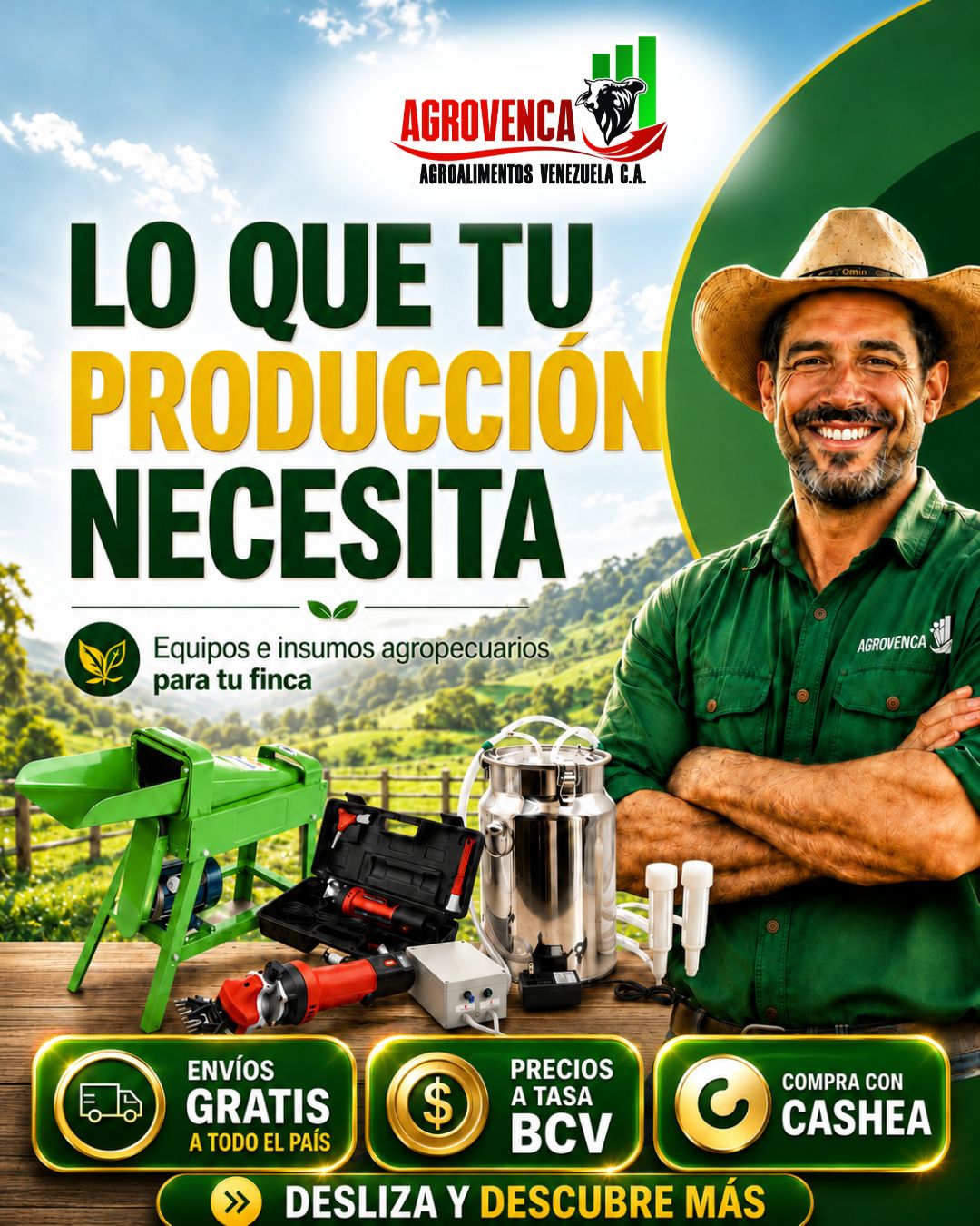 Agroalimentos Venezuela C.A. Facebook ad: LO QUE TU PRODUCCIÓN NECESITA ESTÁ EN AGROVENCA