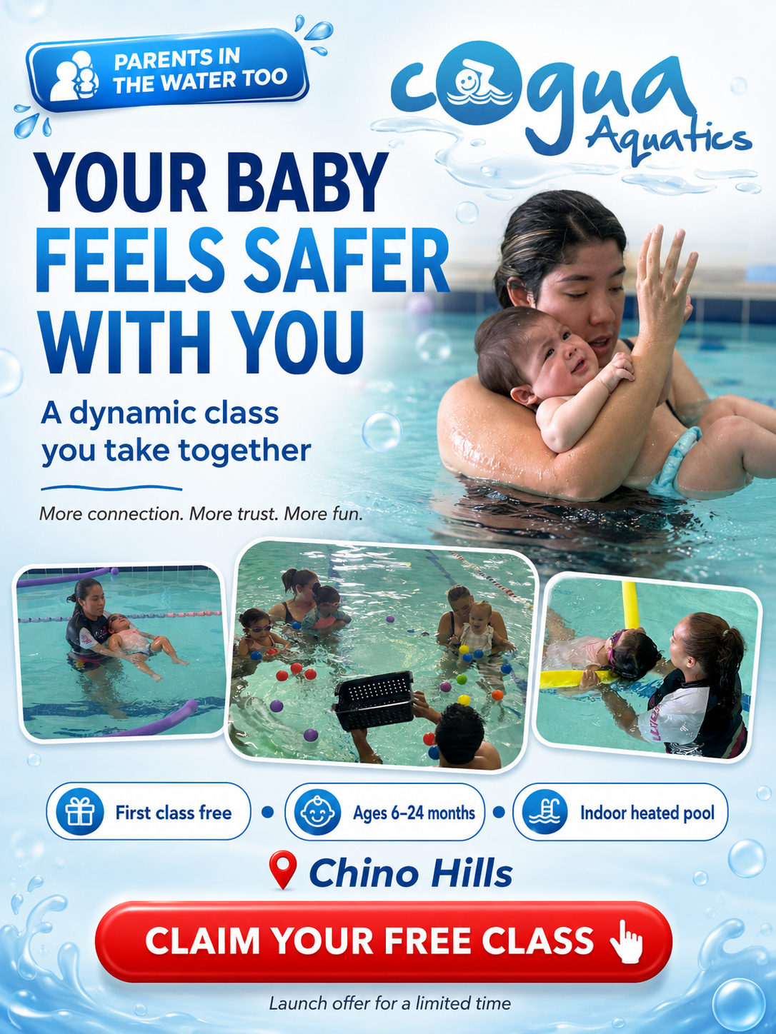 Cogua Aquatic Facebook ad: Start Together With a FREE Class