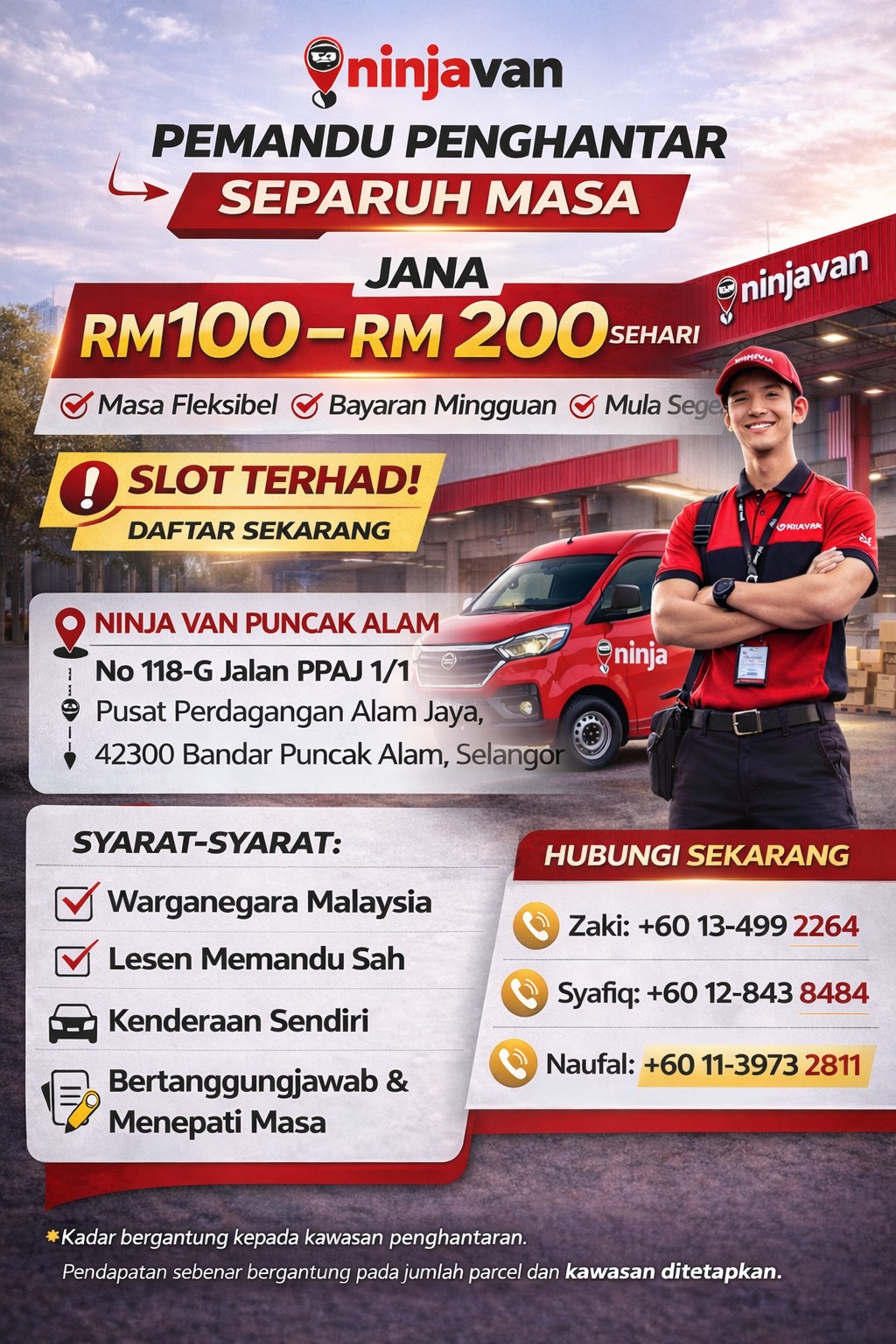 Ninjavan United Facebook ad: Share on WhatsApp