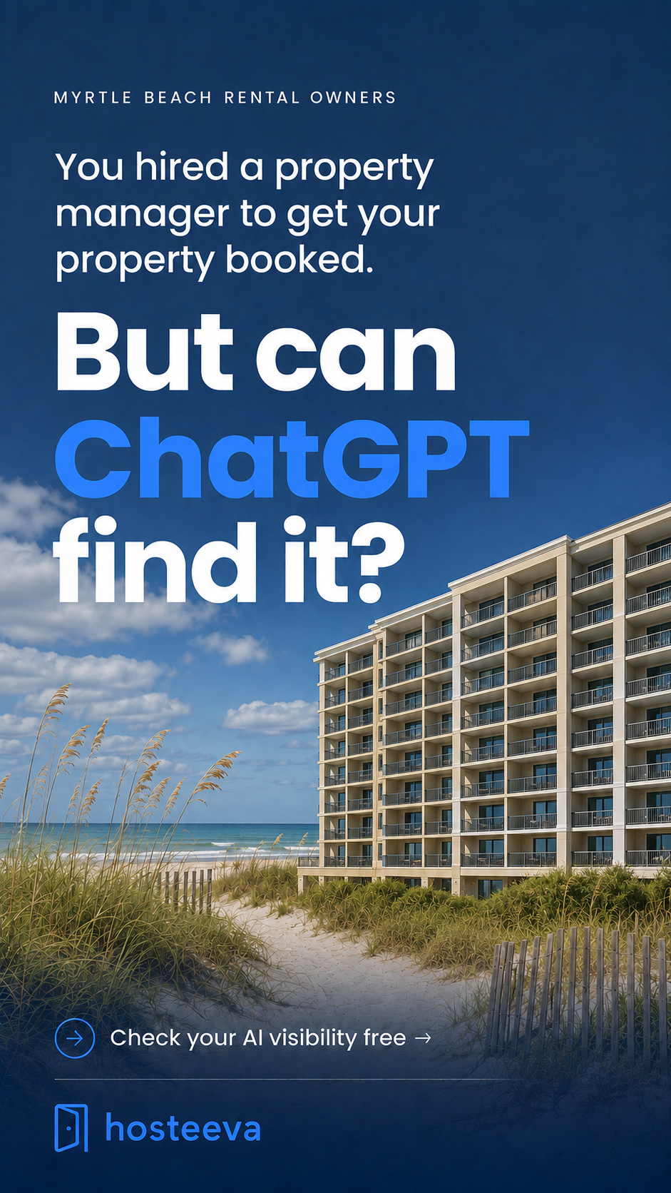 Hosteeva Property Management Facebook ad: Is Your Property Visible to ChatGPT?