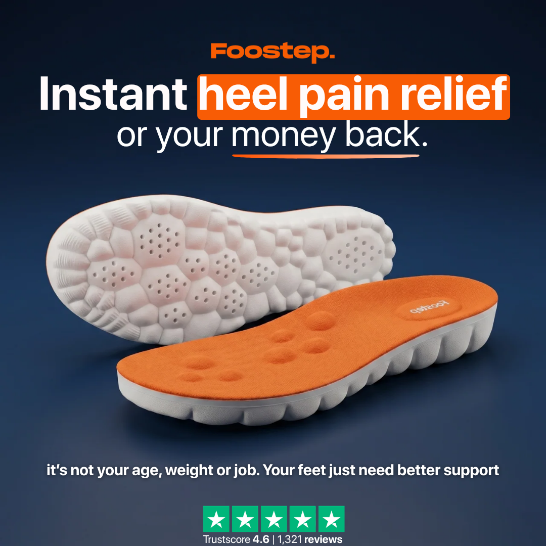 Foostep Facebook ad: Fix the cause. Not just the pain.
