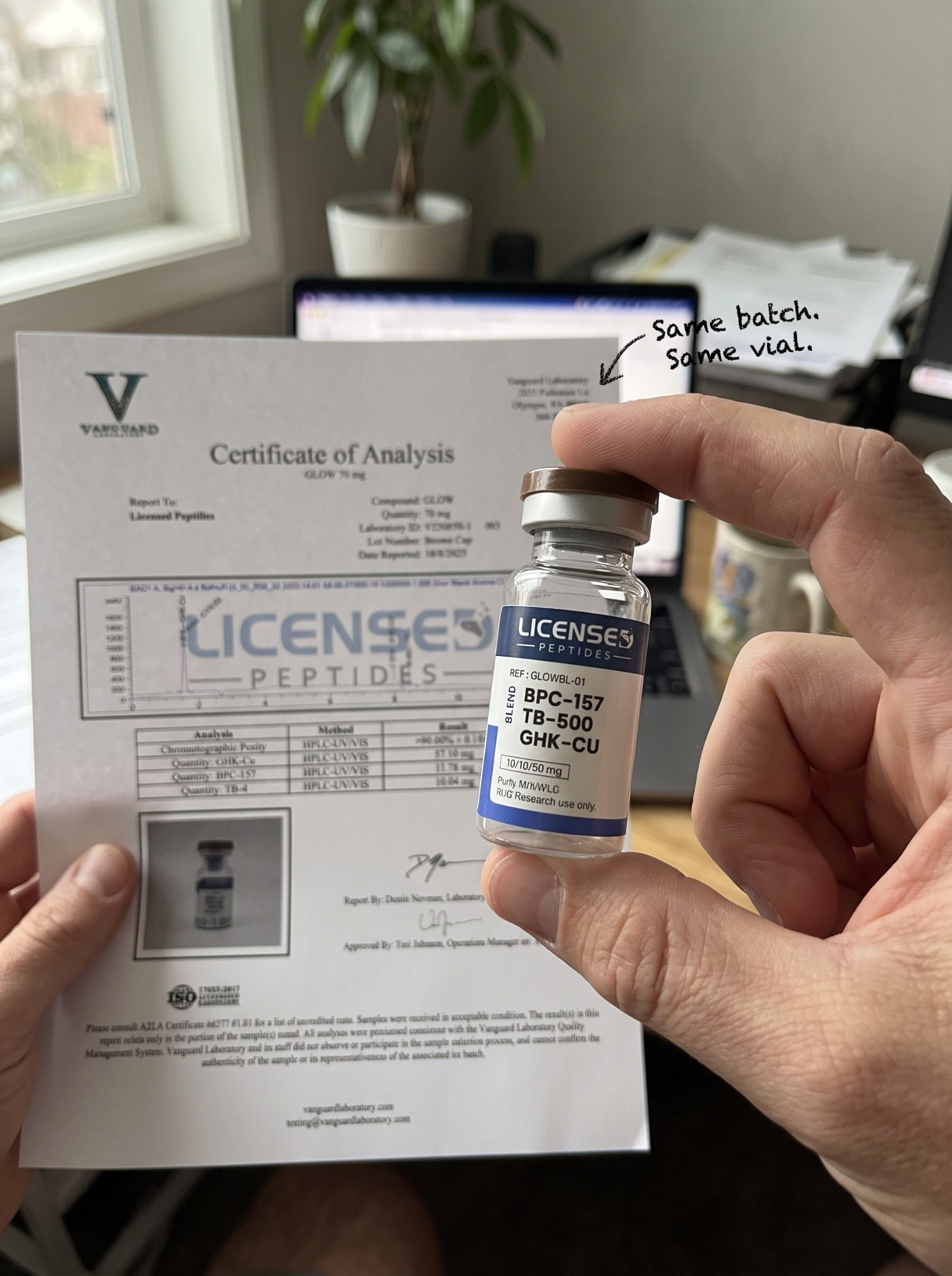 LicensedPeptides.com Facebook ad: 2 FOR 1, PICK ANY VIAL FREE