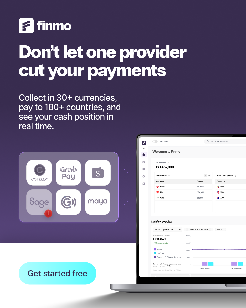 Finmo Tech Pte. Ltd. Facebook ad: Don’t let one provider cut your payments.