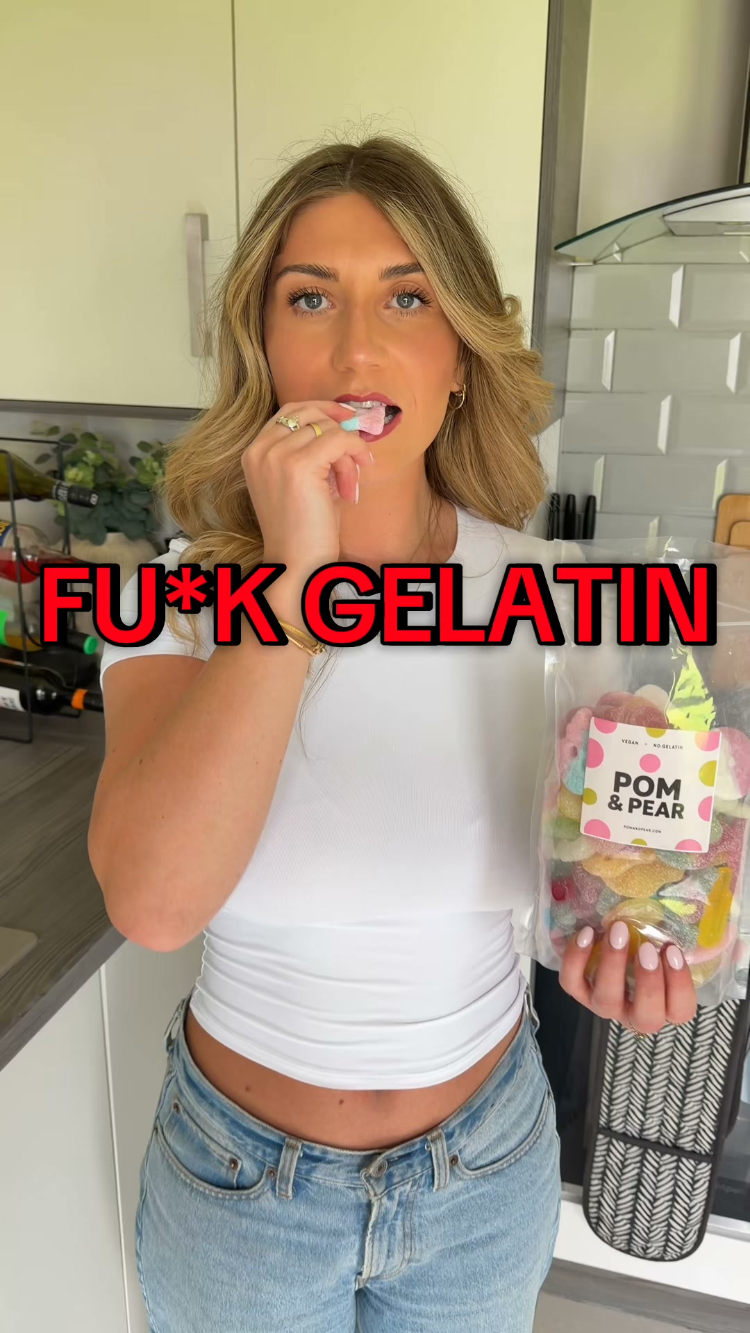 Pom & Pear Facebook ad: Always Vegan, Never Gelatin!