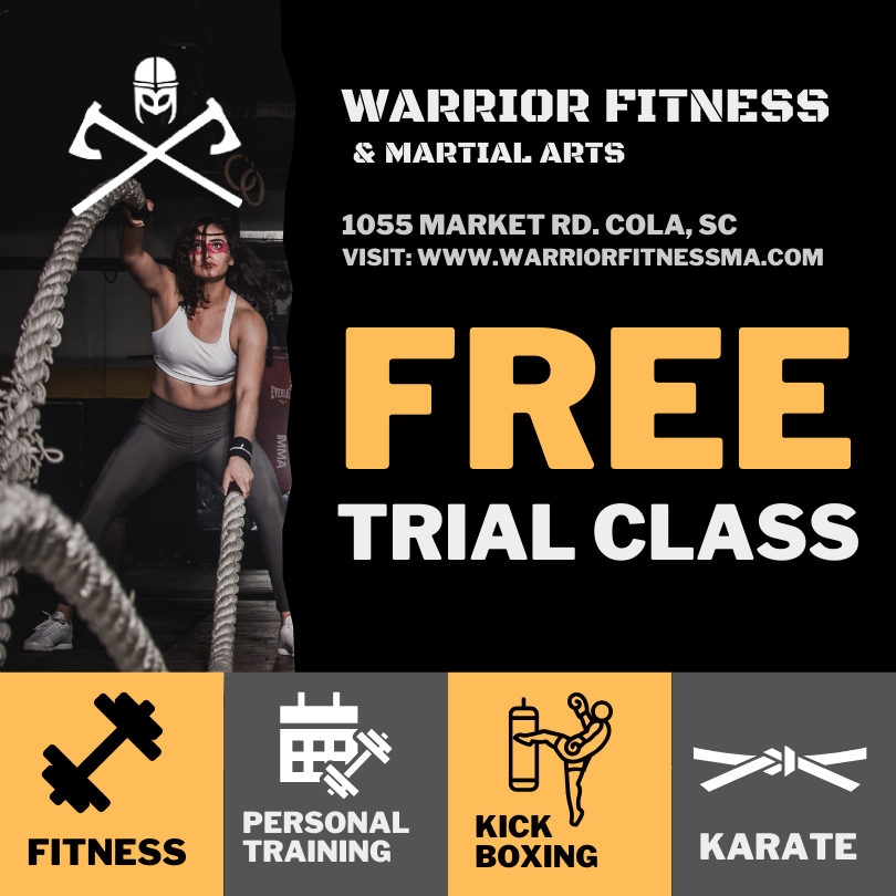 Warrior Fitness & Martial Arts Facebook ad: FREE Trial Class!