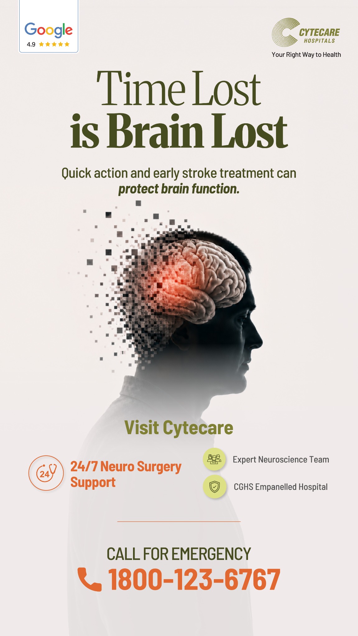 Cytecare Hospitals - Yelahanka, Bangalore Facebook ad: When neurological care can't wait, expertise matters.