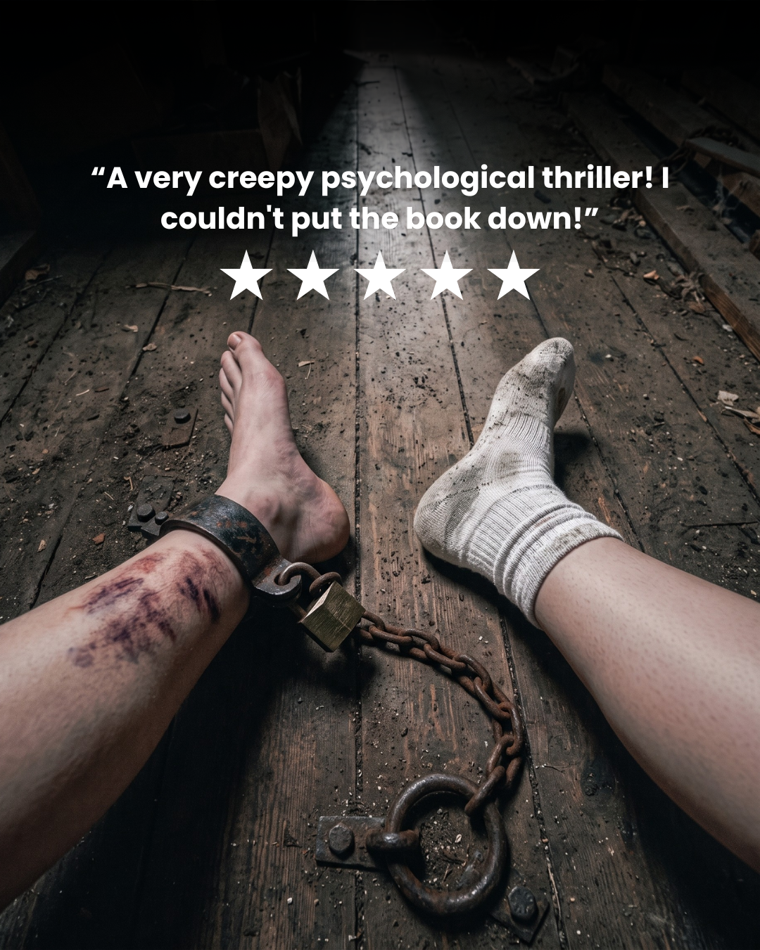 AJ Carter - Author Facebook ad: Trapped in the dark above them.