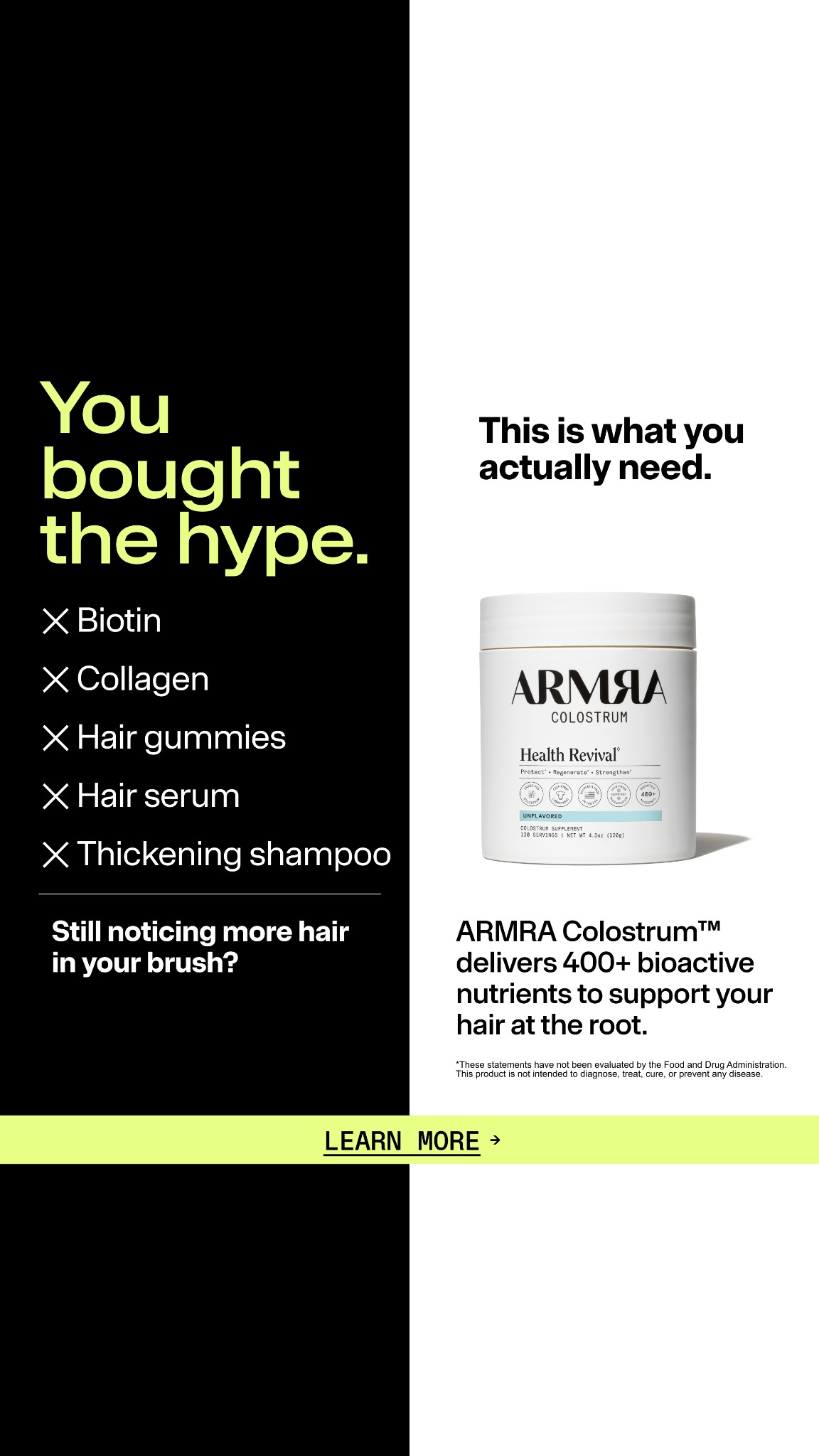 ARMRA Facebook ad