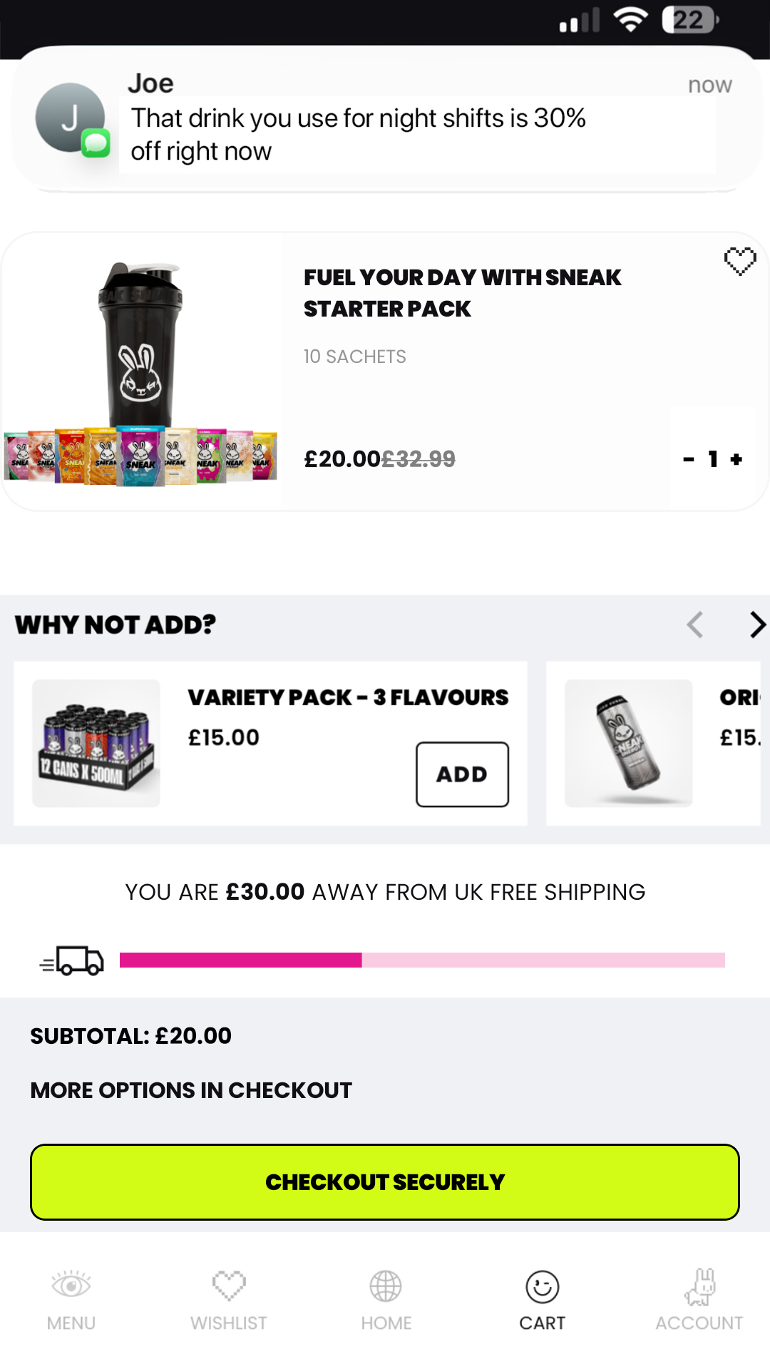 Sneak Facebook ad
