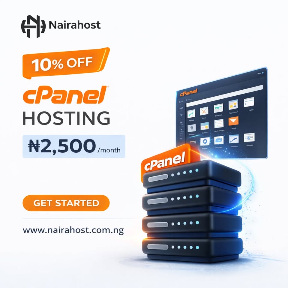 NairaHost Facebook ad: cPanel Hosting from ₦2500