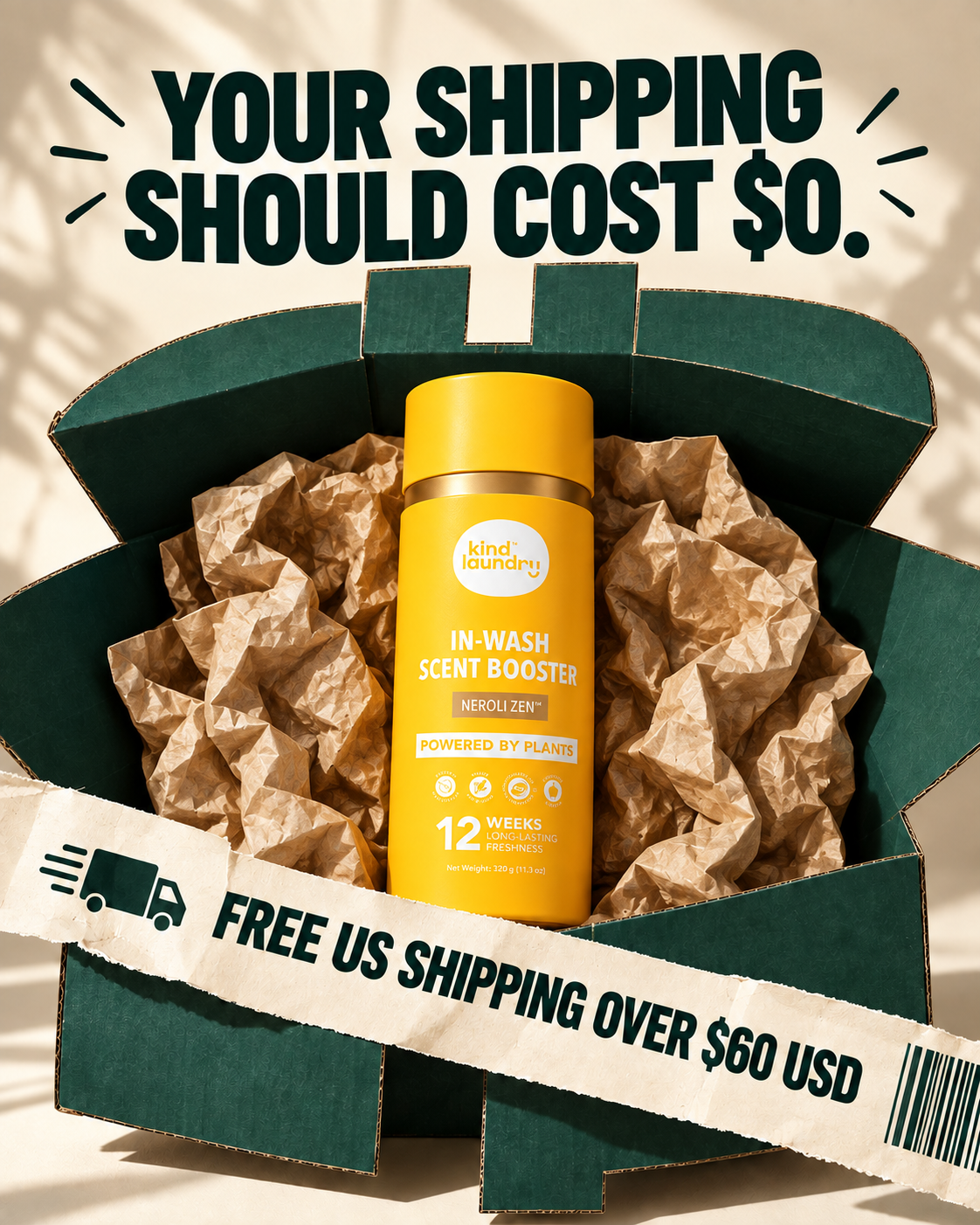 Kind Laundry Facebook ad: Plant-Derived Scent That Lasts 12 Weeks
