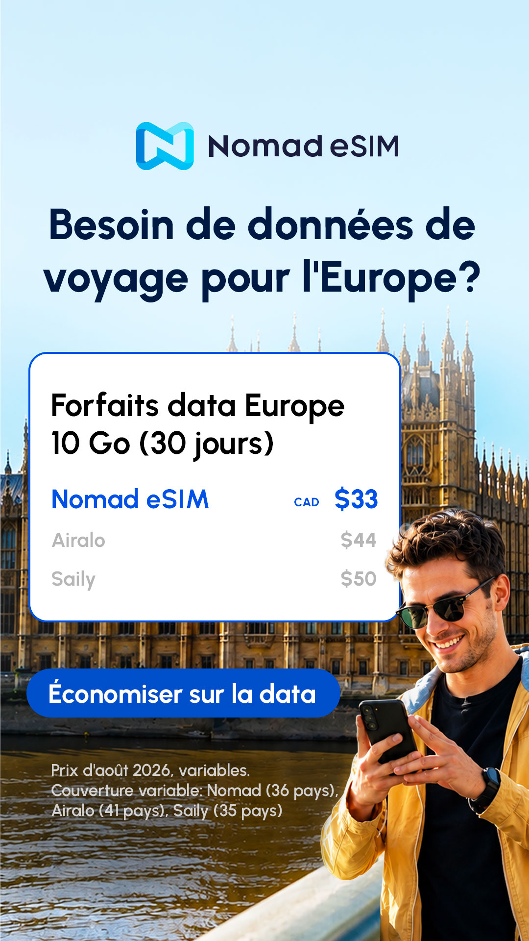 Nomad Esim Facebook ad: Un merci aux voyageurs