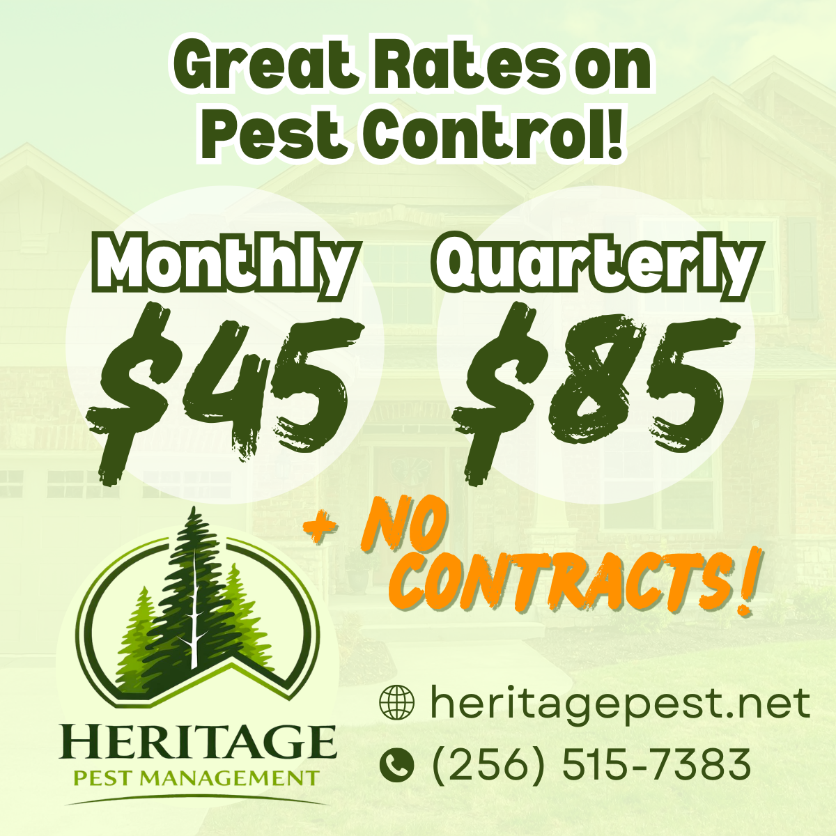 Heritage Pest Management Facebook ad: Stop bugs before they take over.