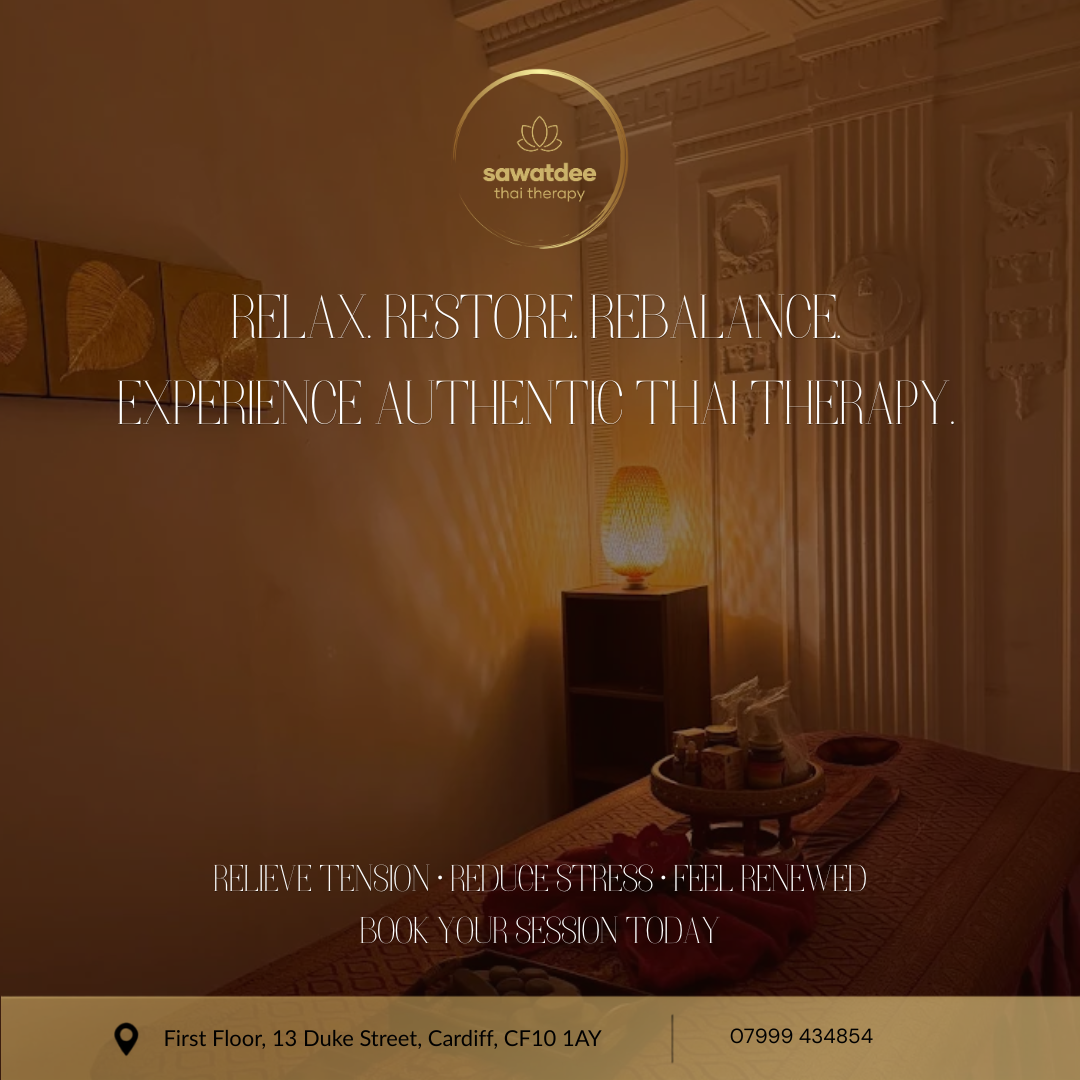 sawatdee Thai therapy Facebook ad: Step away from the rush and into a peaceful space created…