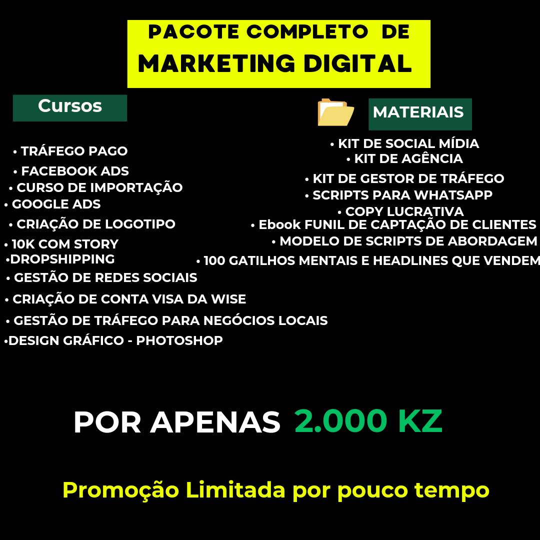 Mercado Digital Facebook ad: TUDO POR APENAS 2.000 kz