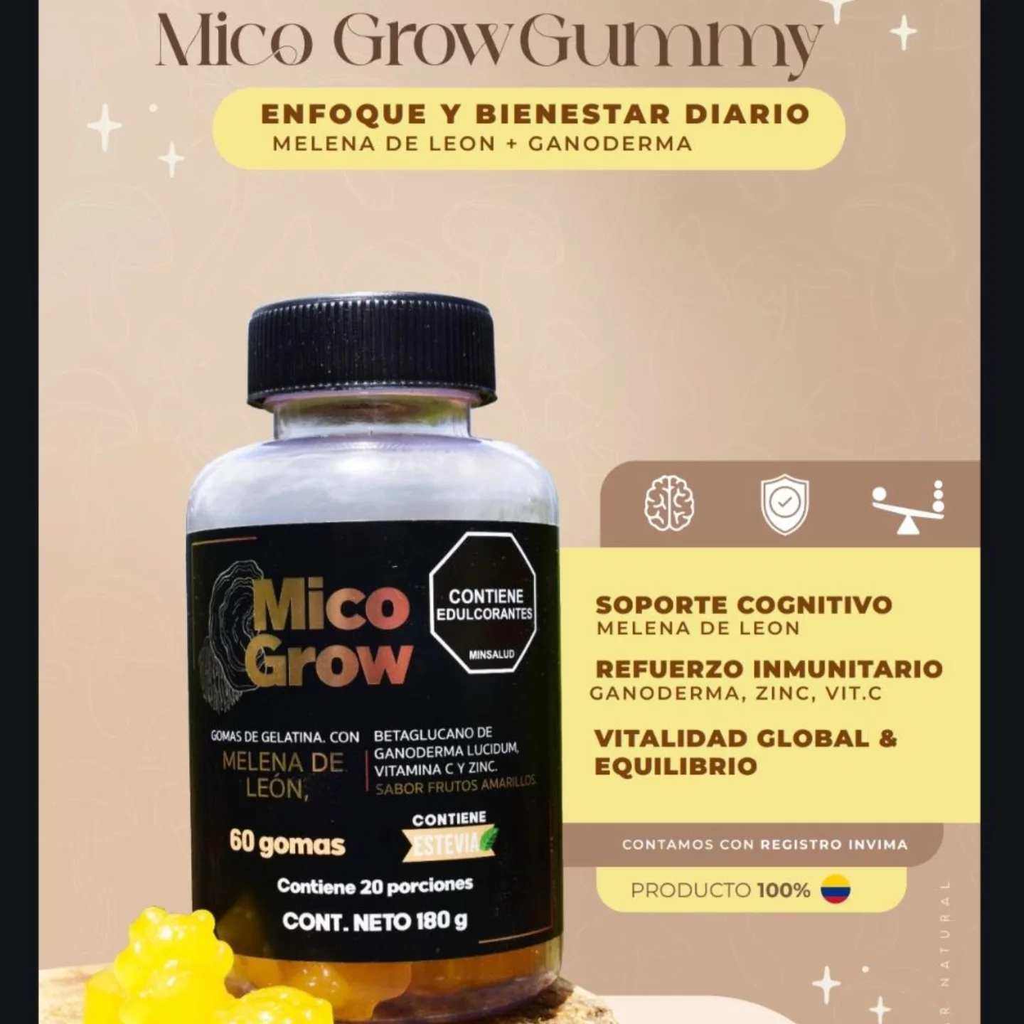 Micogrow Facebook ad: Optimiza tu biología.
