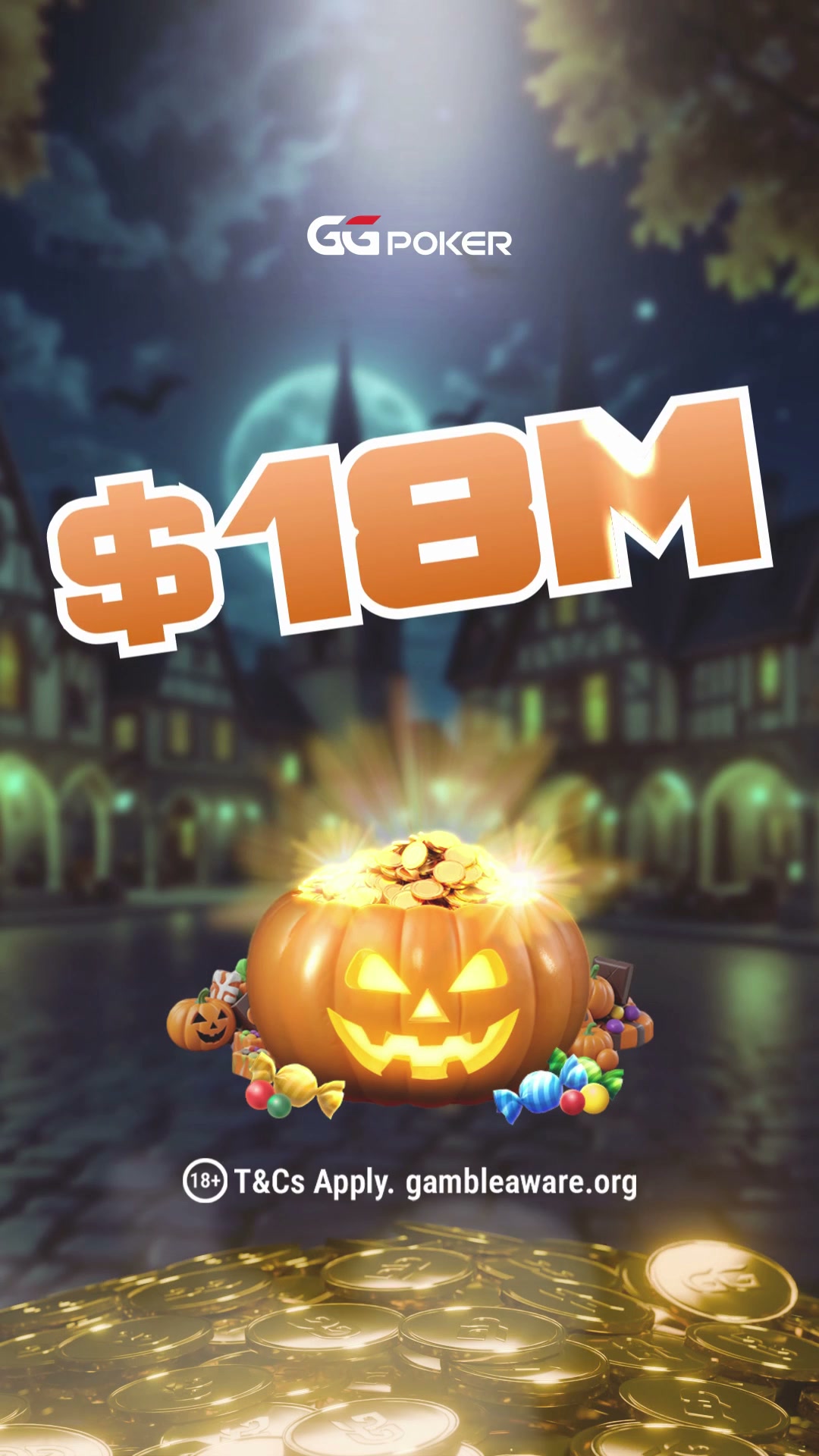 GGPoker Facebook ad: $18M October Giveaway
