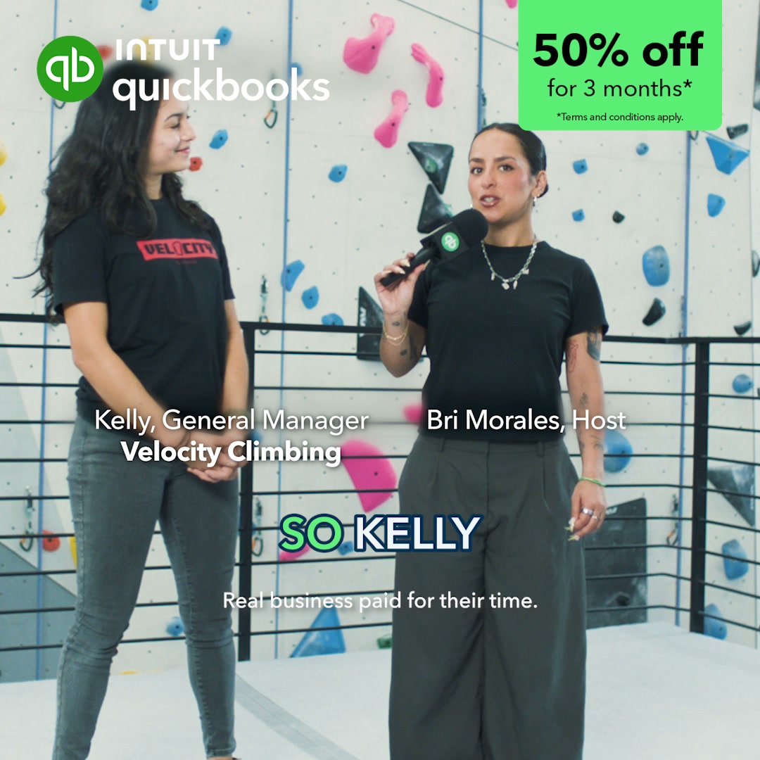 Intuit QuickBooks Facebook ad: Manage your team in one place.