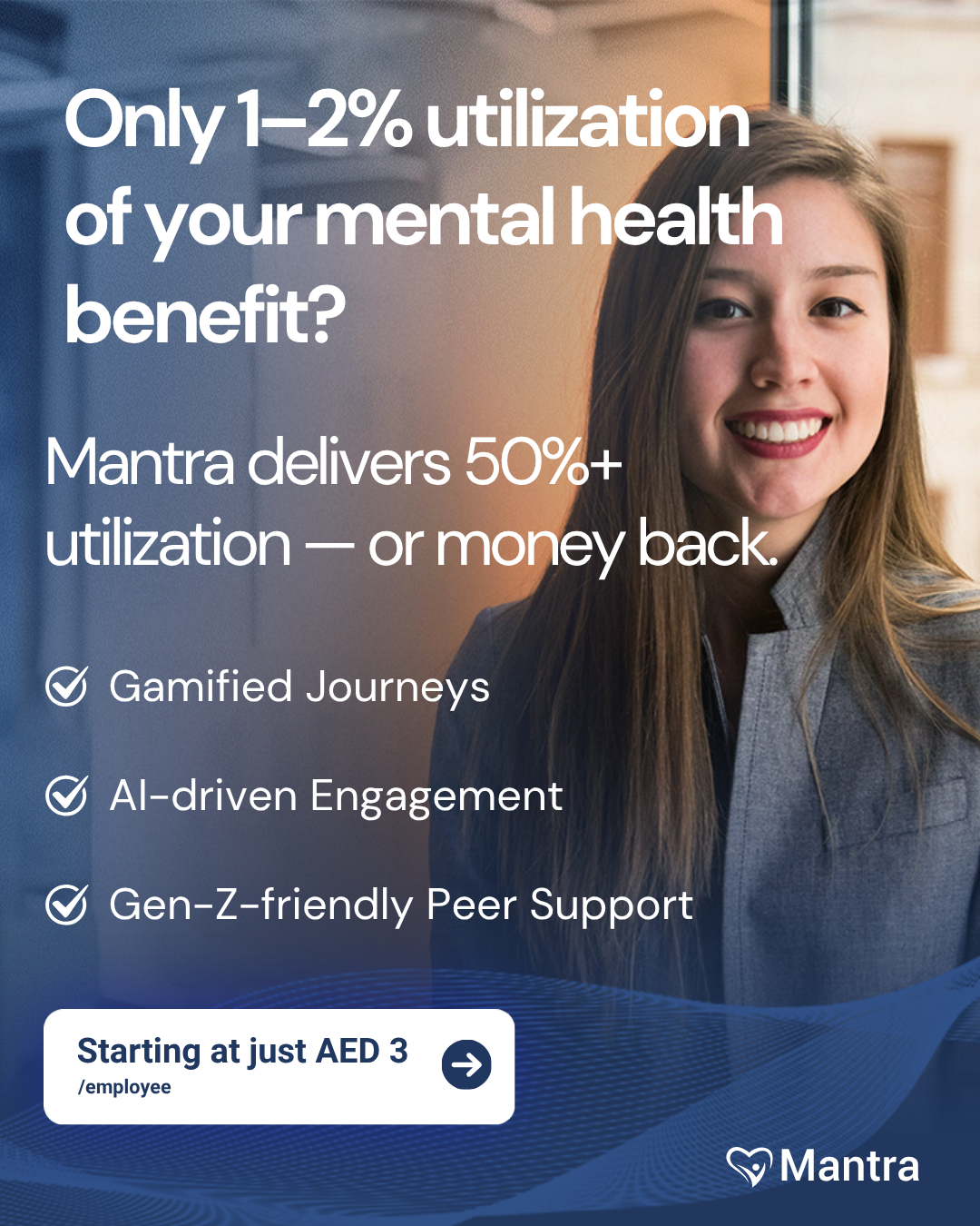 Mantra Care Facebook ad: HR Leaders: Cover Your Employees’ Wellbeing