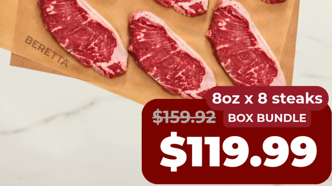 Beretta Farms Facebook ad: Stripped Prices on Striploin Steaks
