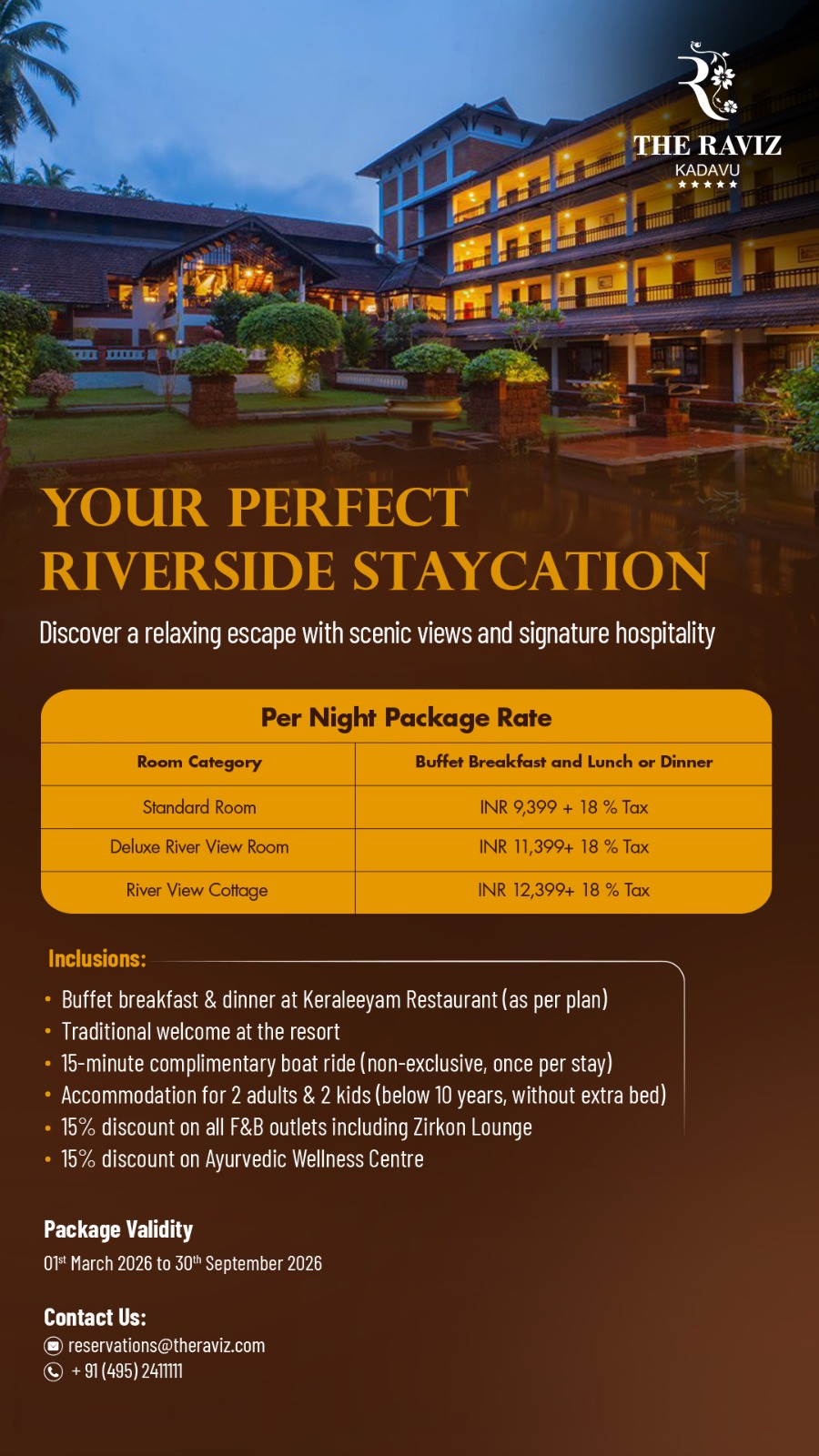 The Raviz Kadavu Facebook ad